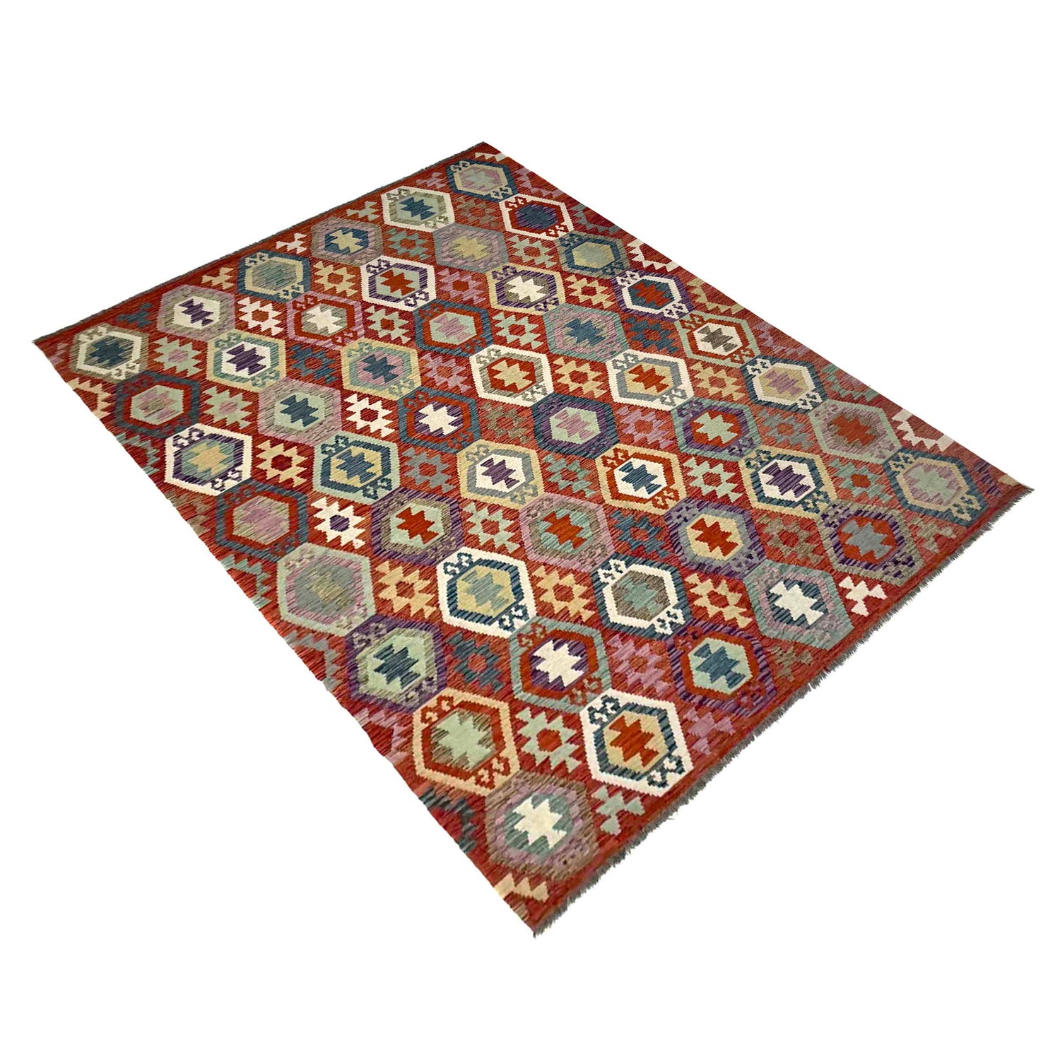 Handmade Vegetable Kilim – 6' 9" x 9' 8" ft (206 x 294 cm) | SKU: R39771