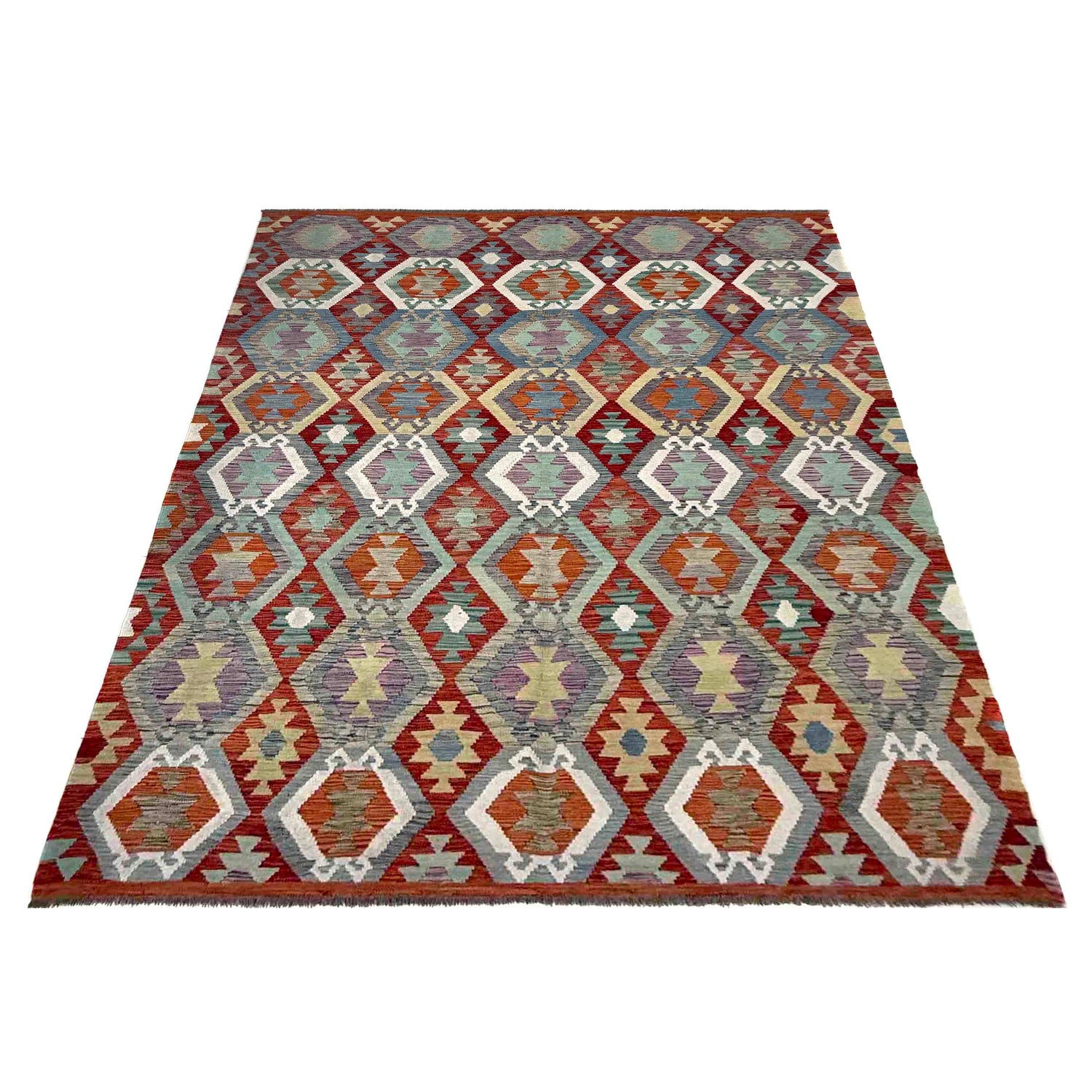 Handmade Vegetable Kelim – 6' 8" x 9' 6" ft (203 x 290 cm) | SKU: R39772