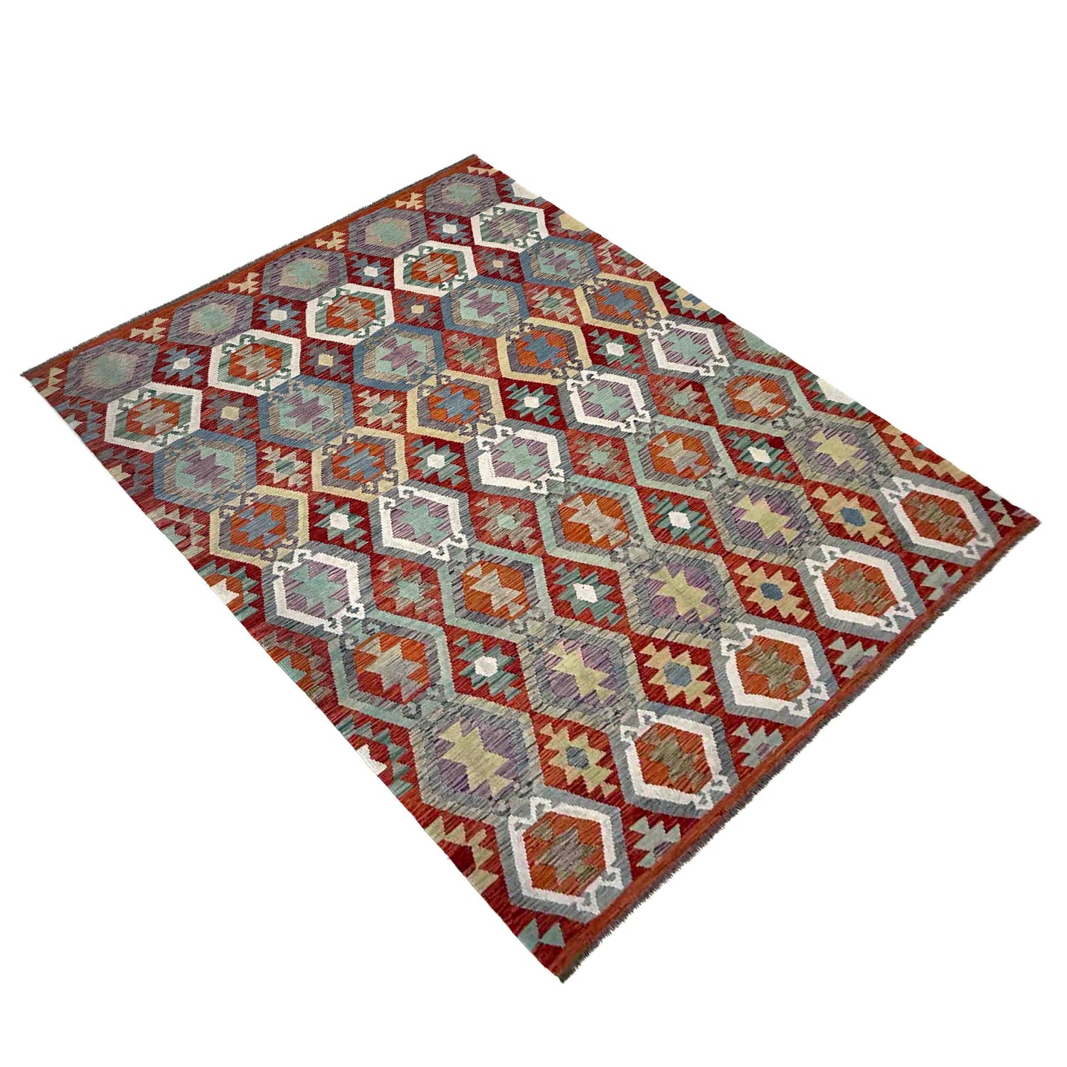 Handmade Vegetable Kelim – 6' 8" x 9' 6" ft (203 x 290 cm) | SKU: R39772