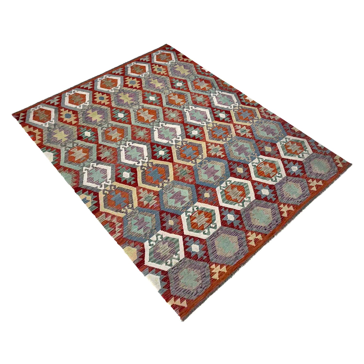 Handmade Vegetable Kelim – 6' 8" x 9' 6" ft (203 x 290 cm) | SKU: R39772