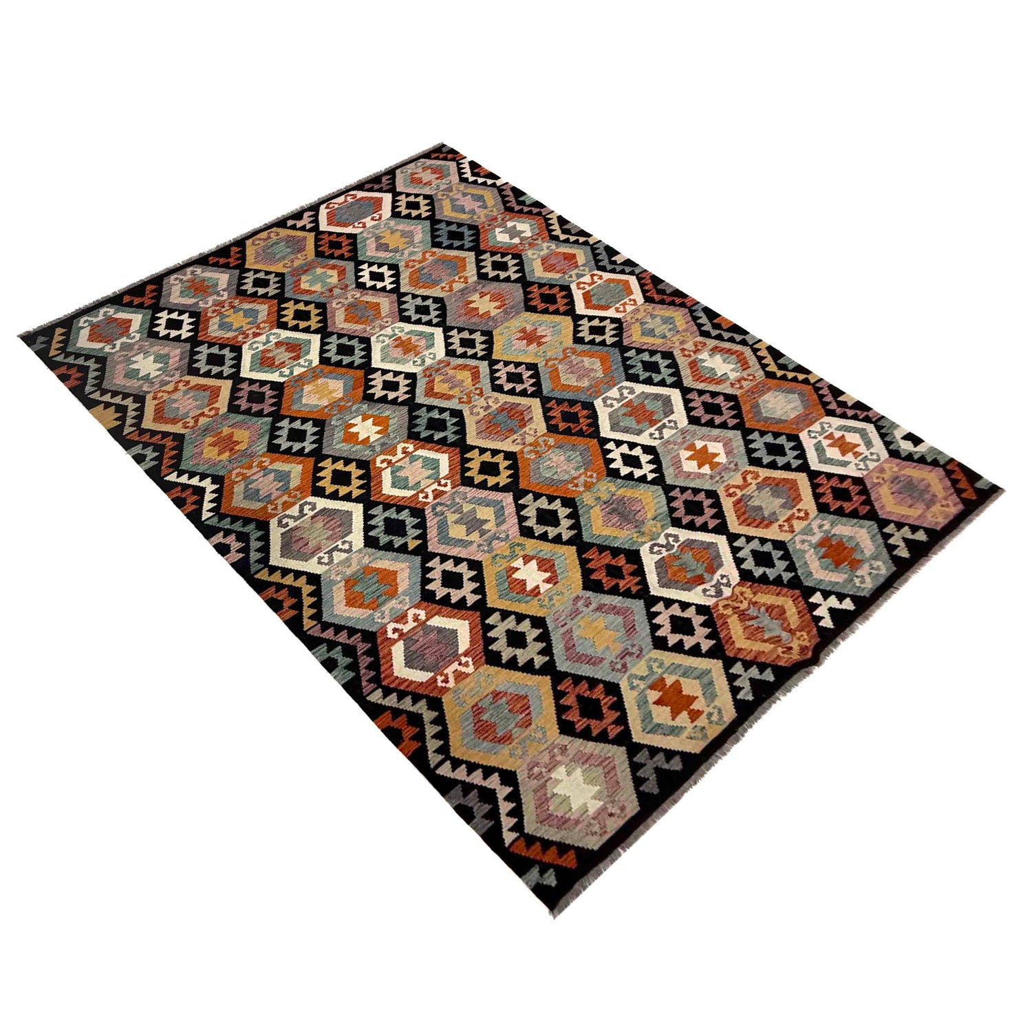 Handmade Vegetable Kelim – 6' 8" x 9' 9" ft (204 x 296 cm) | SKU: R39773