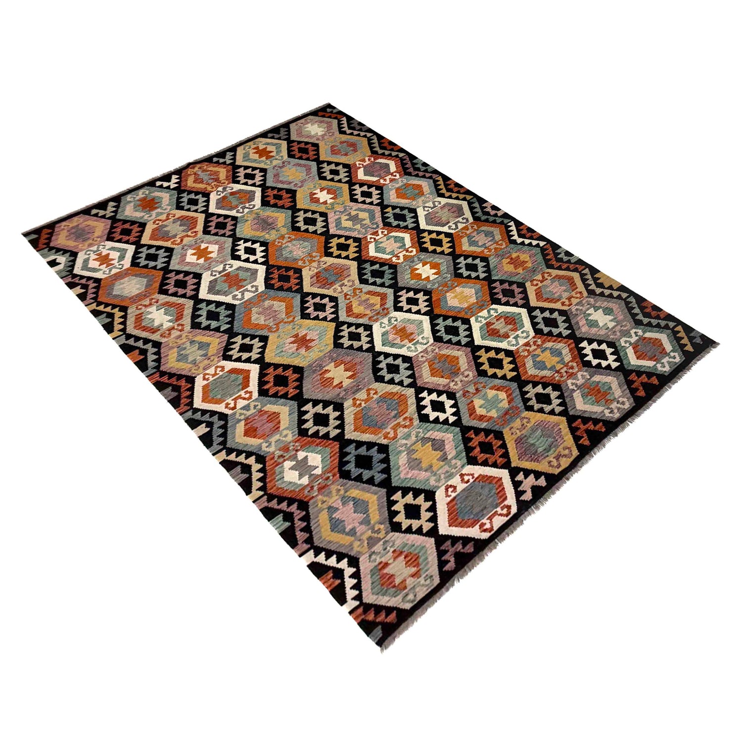 Handmade Vegetable Kelim – 6' 8" x 9' 9" ft (204 x 296 cm) | SKU: R39773