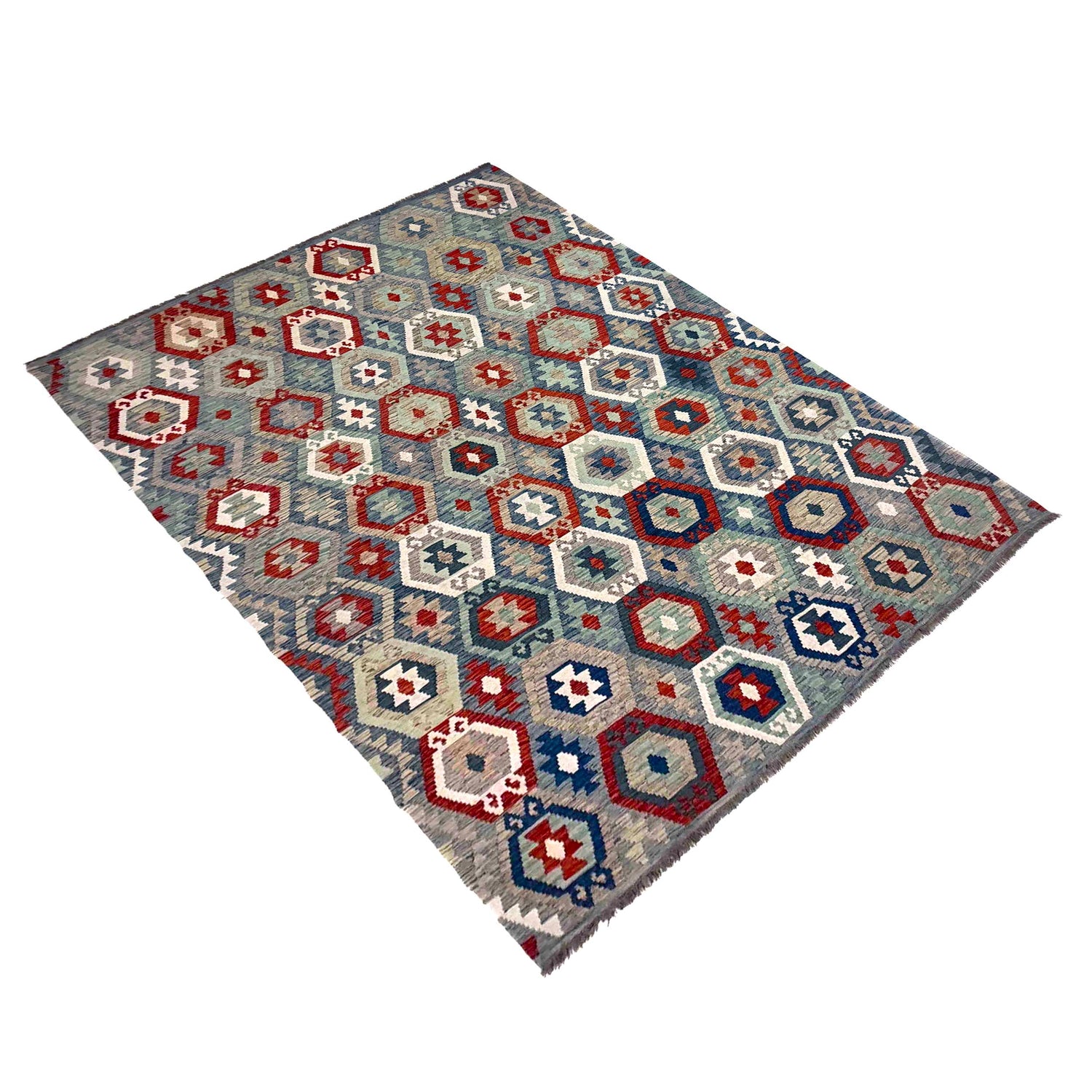 Handmade Vegetable Kelim – 6' 9" x 9' 4" ft (207 x 285 cm) | SKU: R39774