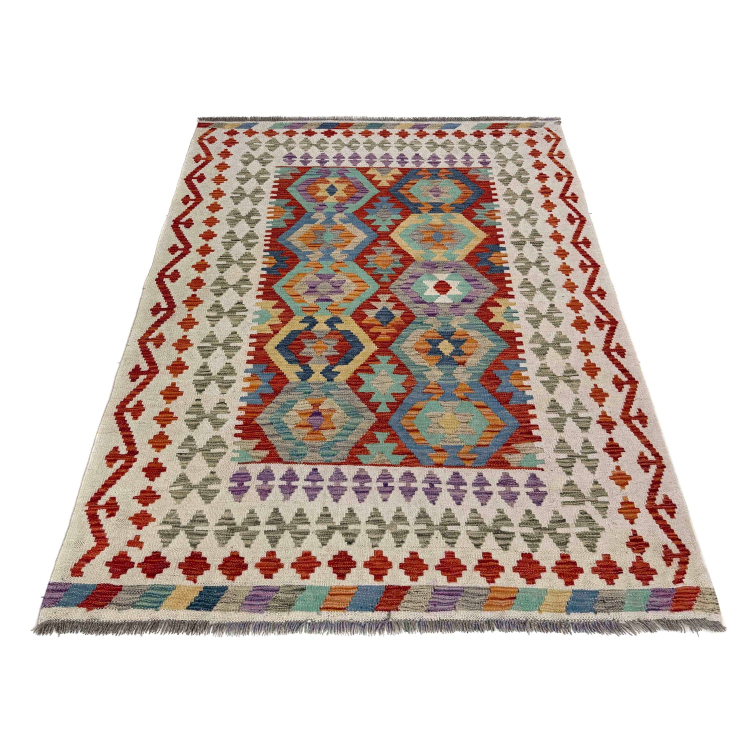 Handmade Vegetable Kilim – 4' 3" x 5' 11" ft (130 x 180 cm) | SKU: R39816