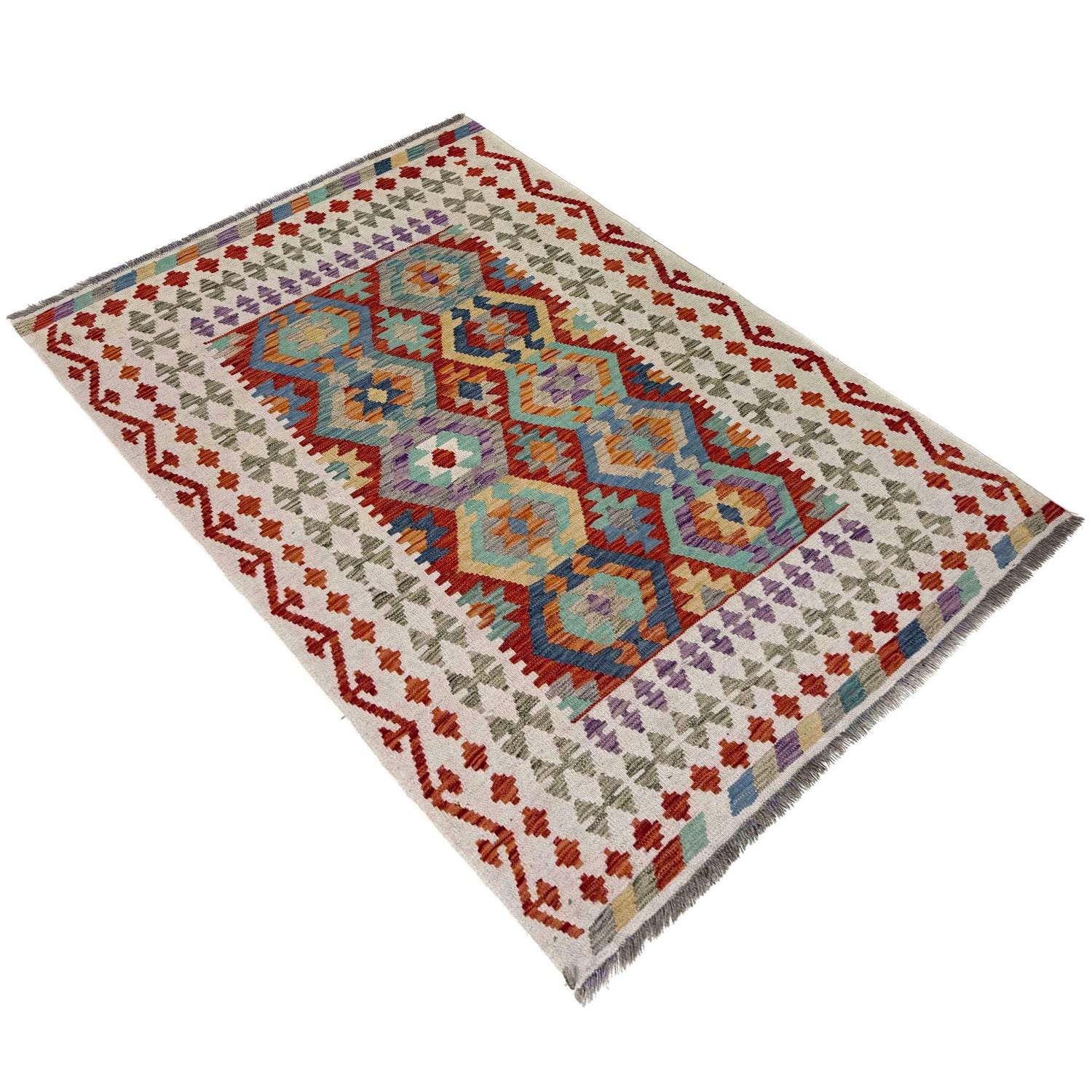 Handmade Vegetable Kilim – 4' 3" x 5' 11" ft (130 x 180 cm) | SKU: R39816