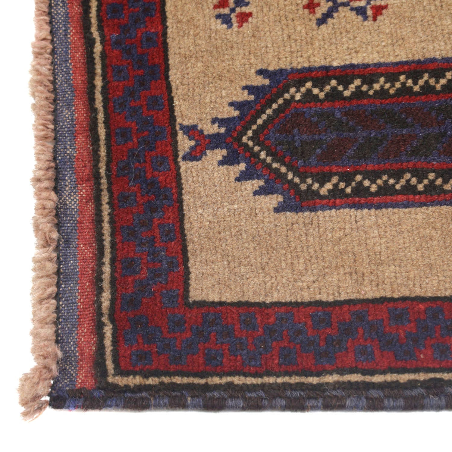Baluchi Rug Handmade Beige Prayer Design 3x5 ft