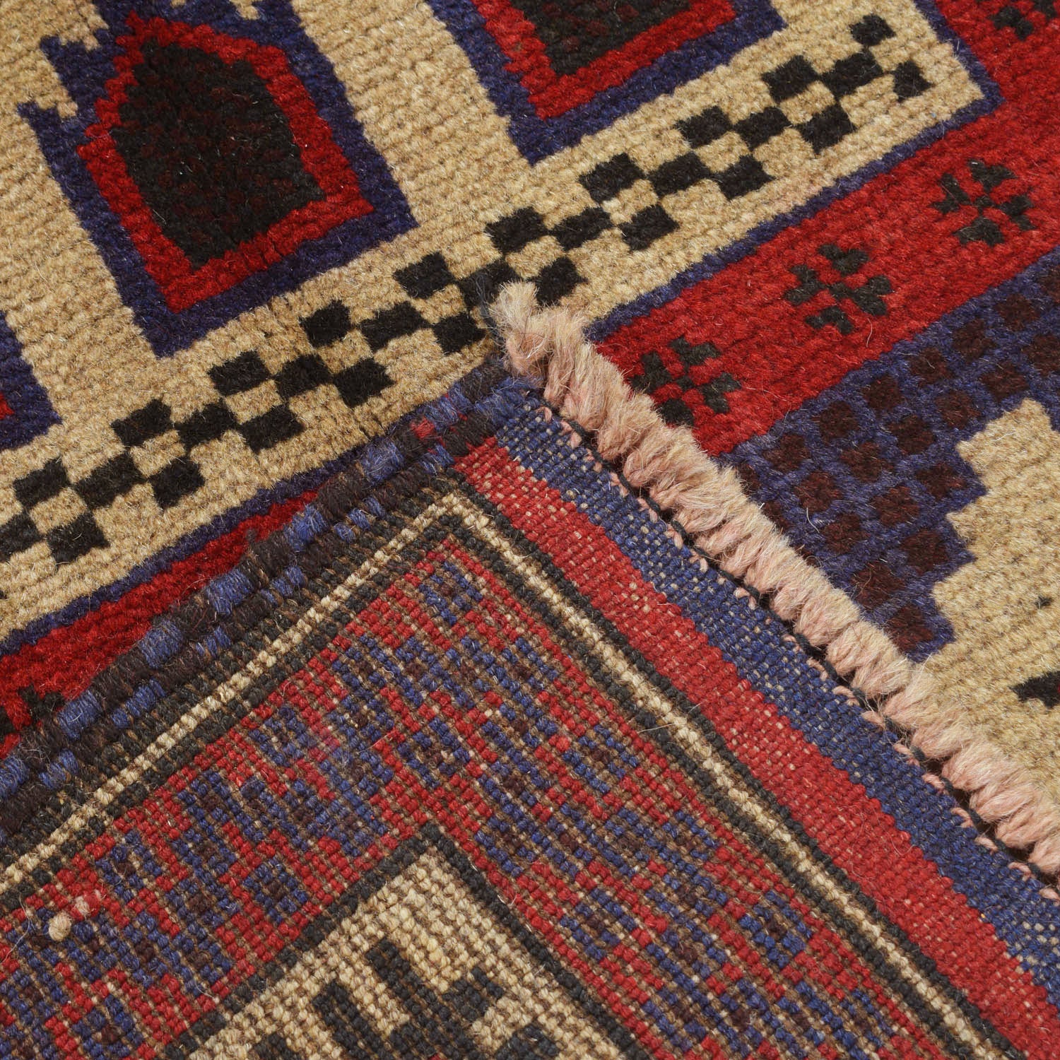 Baluchi Rug Handmade Beige Prayer Design 3x5 ft