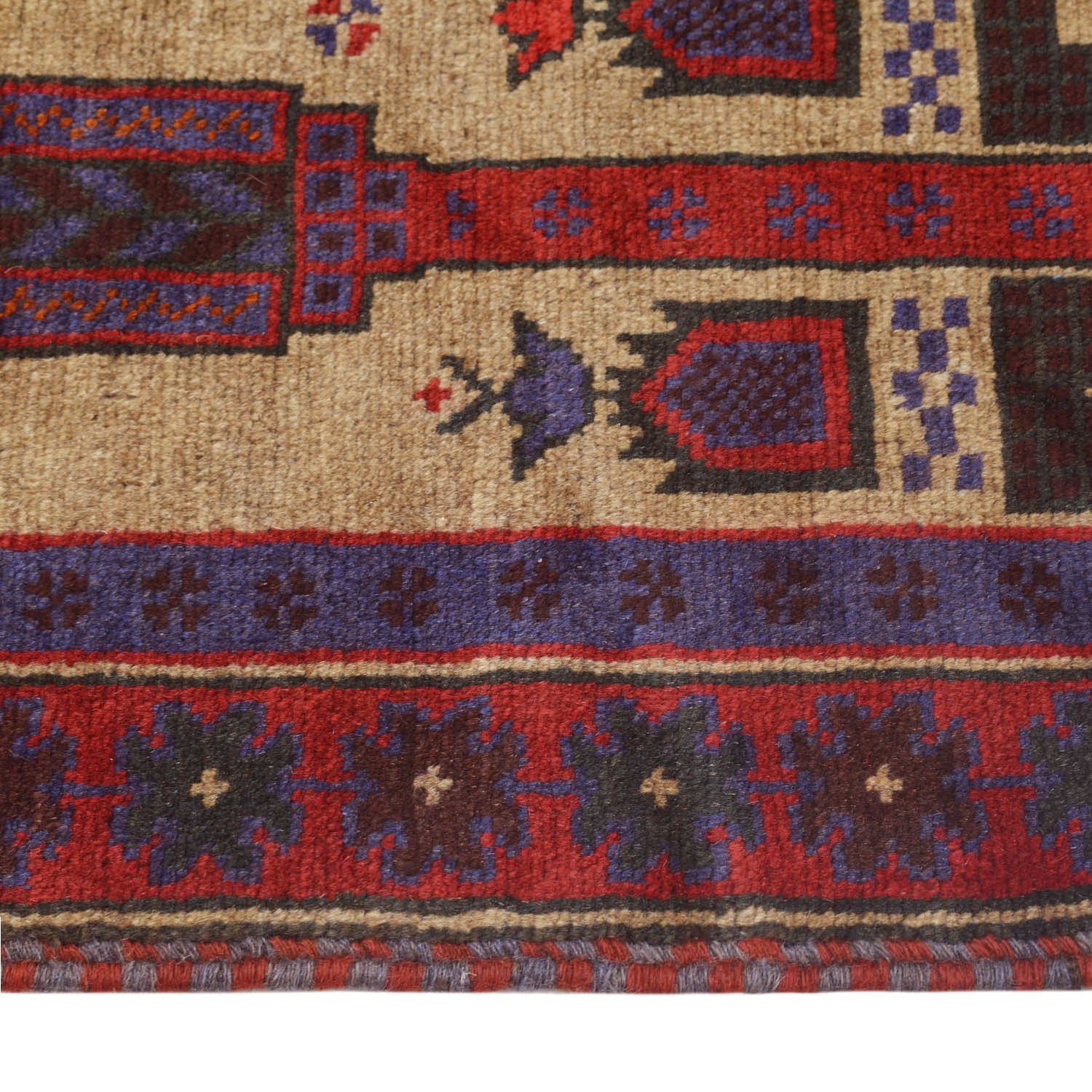 Baluchi Rug Handmade Beige Prayer Design 2x4 ft