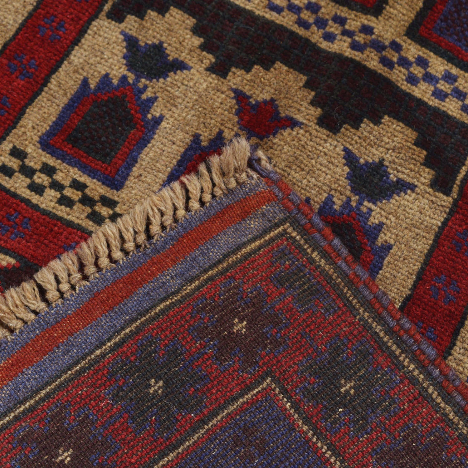 Baluchi Rug Handmade Beige Prayer Design 2x4 ft