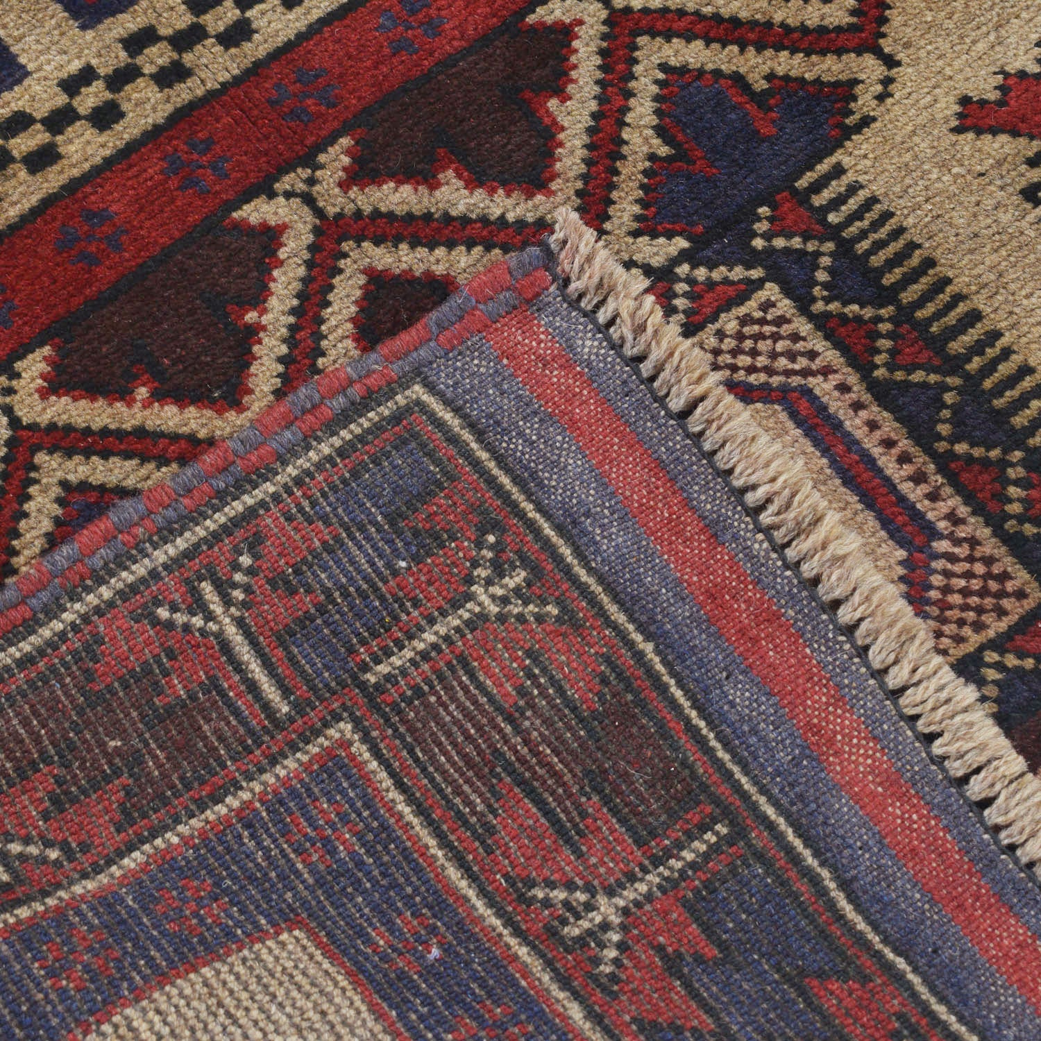 Baluchi Rug Handmade Beige Prayer Design 2x4 ft