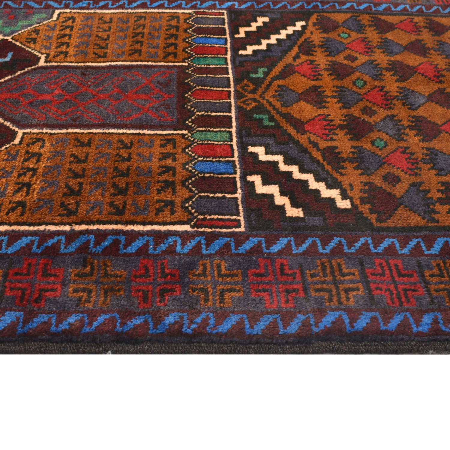 Baluchi Rug Handmade Multi Prayer Design 2x4 ft