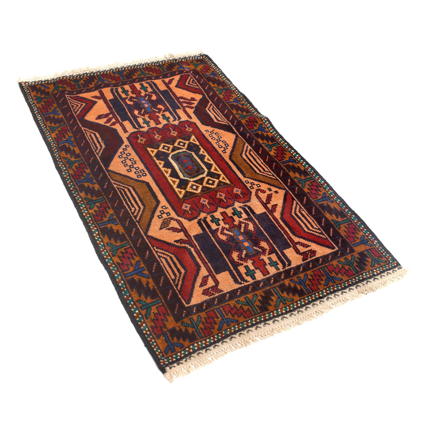 Baluchi Rug Handmade Multi Geometric 3x5 ft