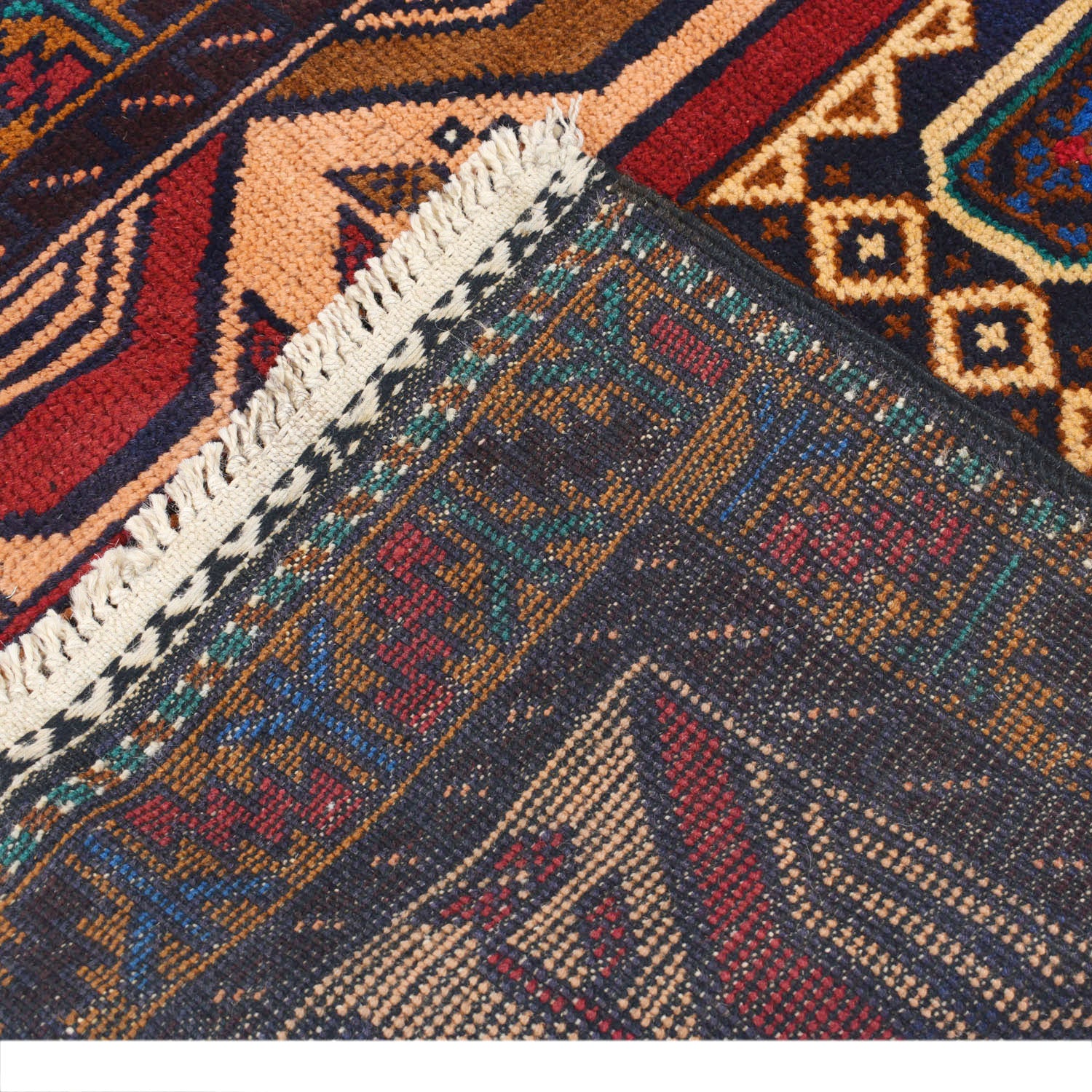 Baluchi Rug Handmade Multi Geometric 3x5 ft