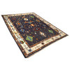 Oushak Area Rug Handmade Black Floral 6x9 ft