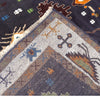 Oushak Area Rug Handmade Black Floral 6x9 ft
