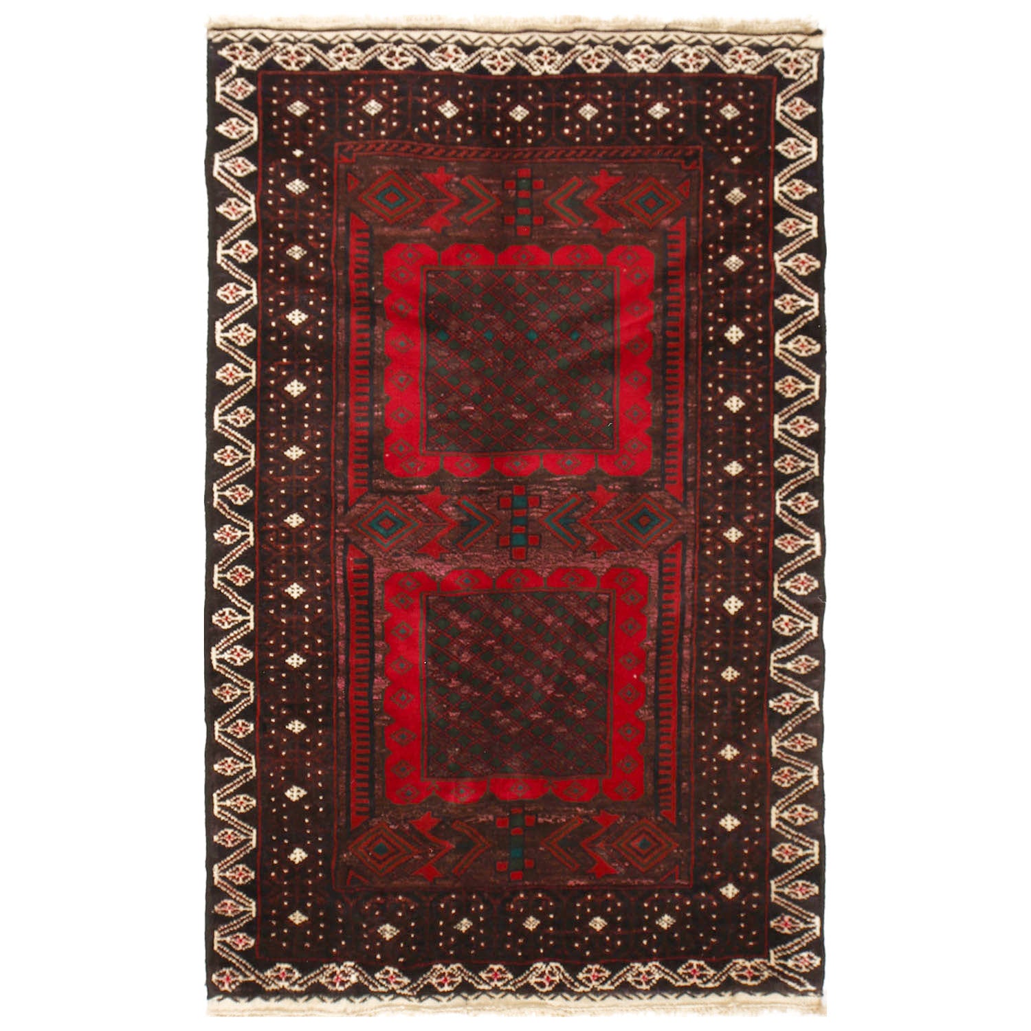 Baluchi Rug Handmade Multi Geometric 3x5 ft