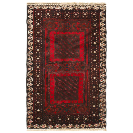 Baluchi Rug Handmade Multi Geometric 3x5 ft