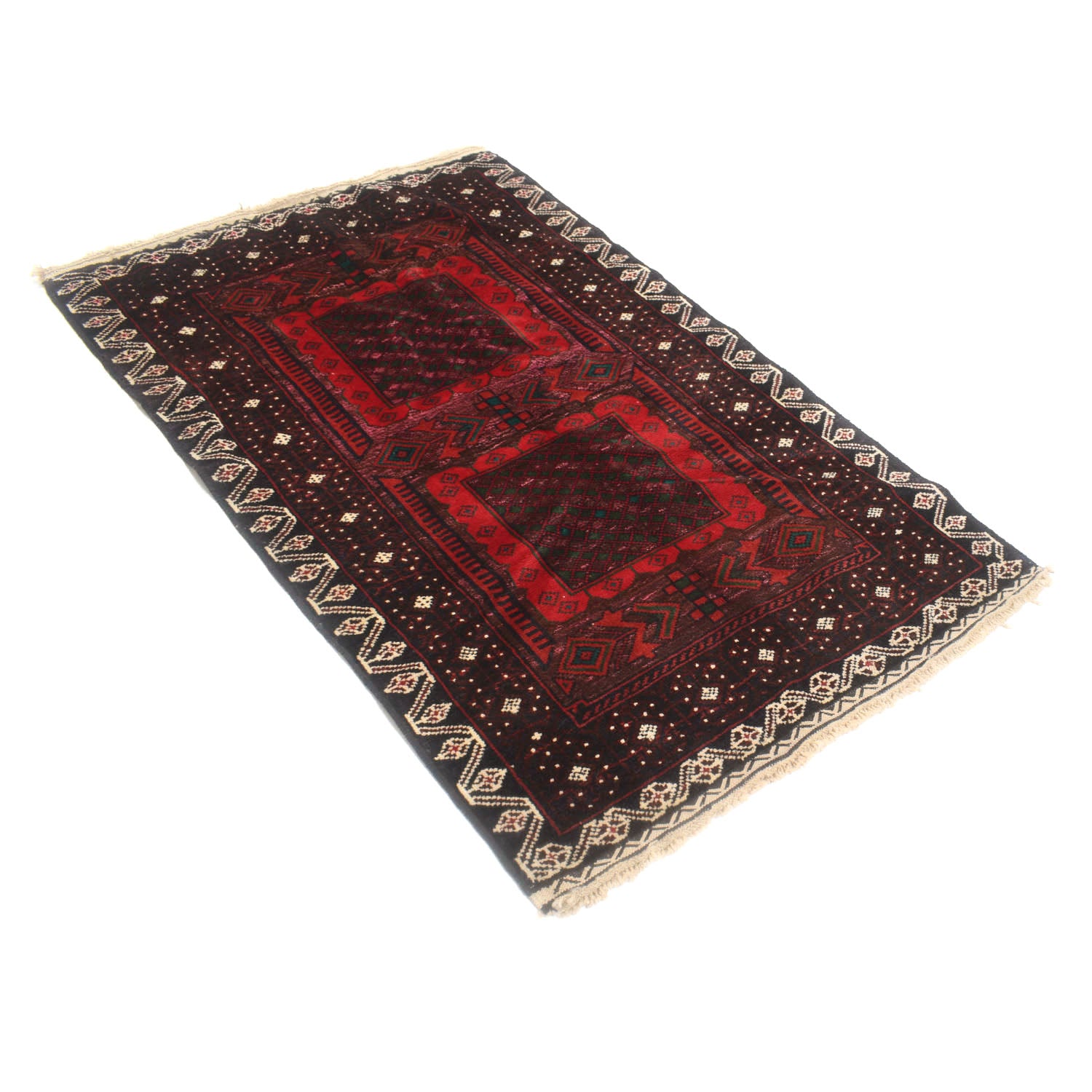 Baluchi Rug Handmade Multi Geometric 3x5 ft