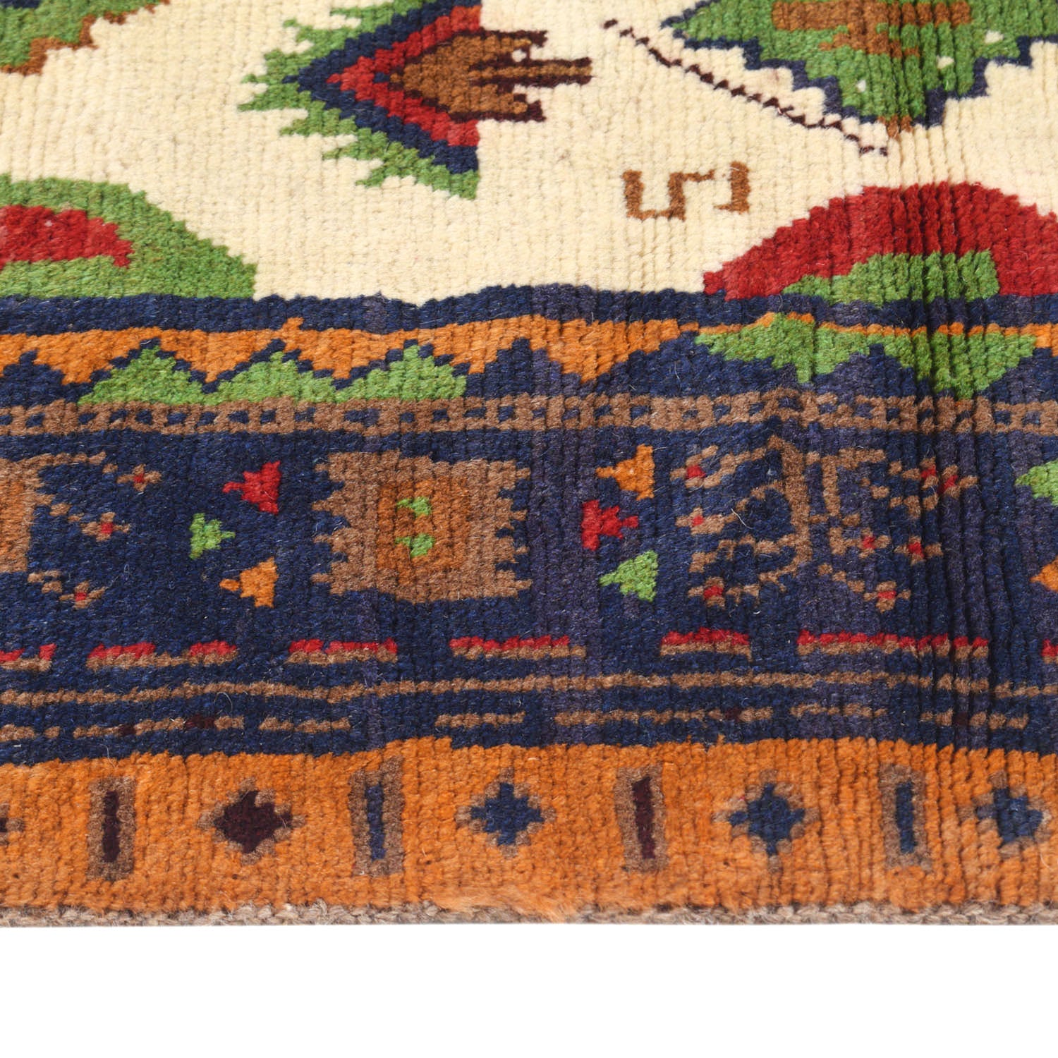 Kohistani Area Rug Handmade Beige Floral 4x6 ft