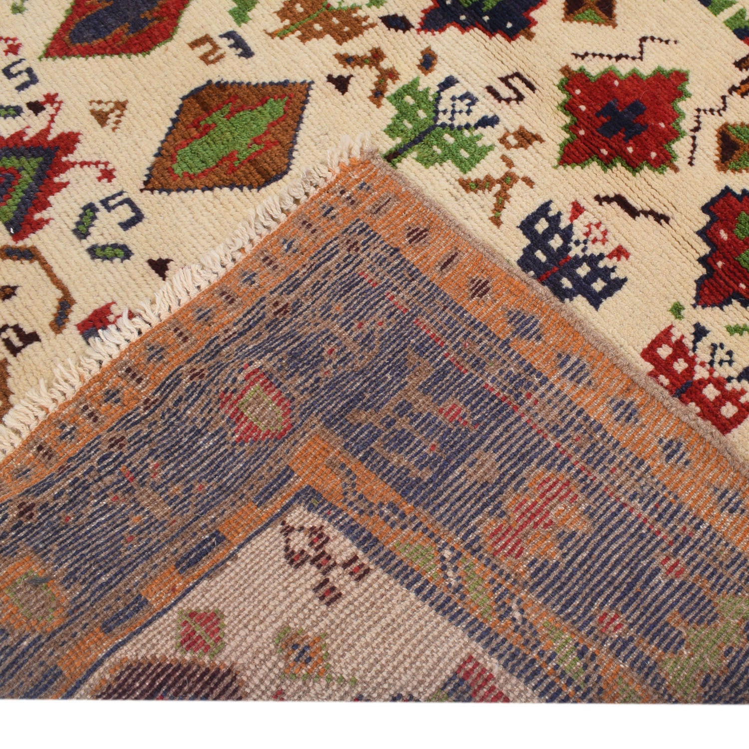 Kohistani Area Rug Handmade Beige Floral 4x6 ft