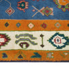 Oushak Area Rug Handmade Medium Denim Blue Floral 4x7 ft