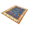 Oushak Area Rug Handmade Medium Denim Blue Floral 4x7 ft