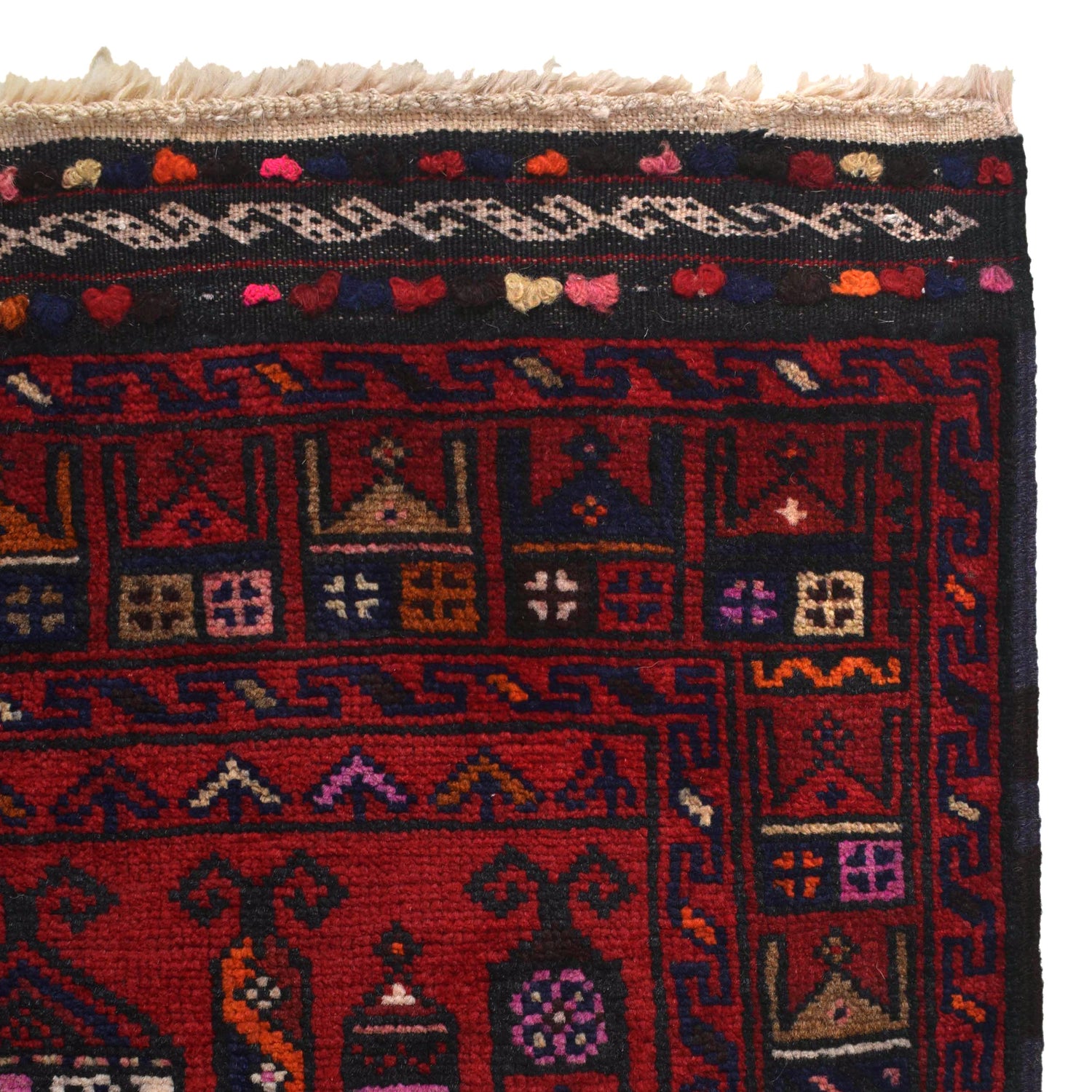 Baluchi Rug Handmade Red Prayer Design 3x5 ft