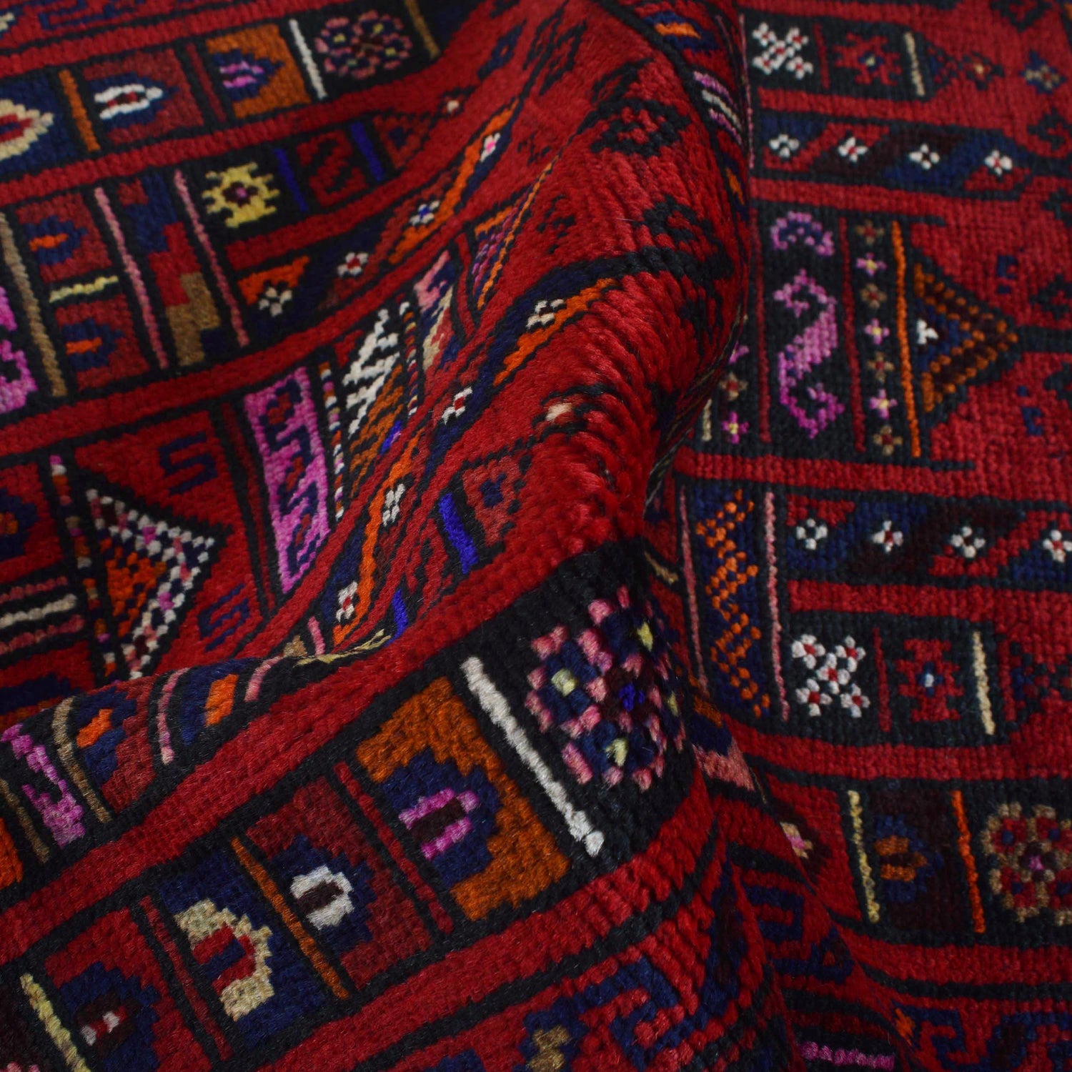 Baluchi Rug Handmade Red Prayer Design 3x5 ft