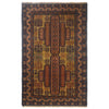 Baluchi Rug Handmade Green Floral 3x5 ft
