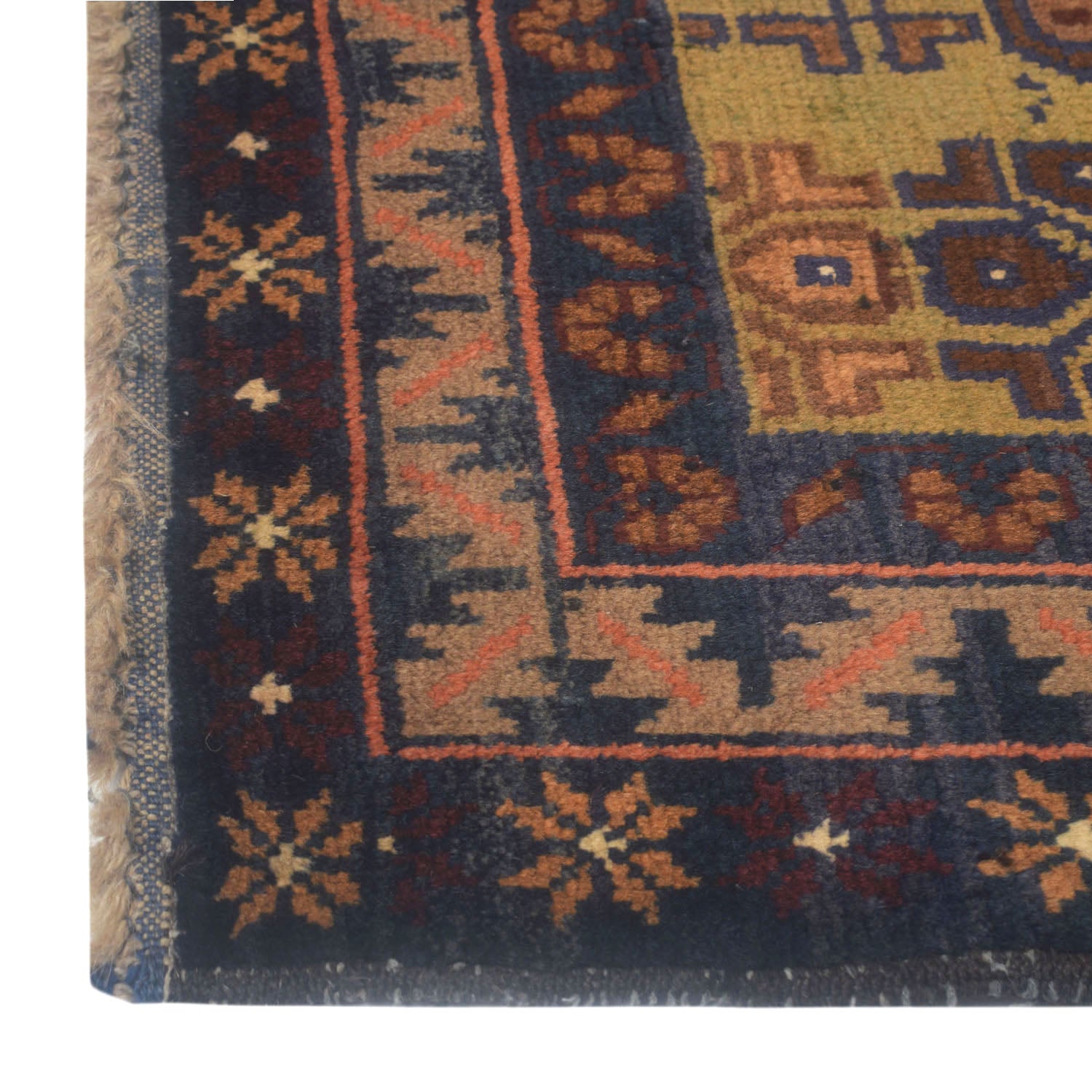 Baluchi Rug Handmade Green Floral 3x5 ft