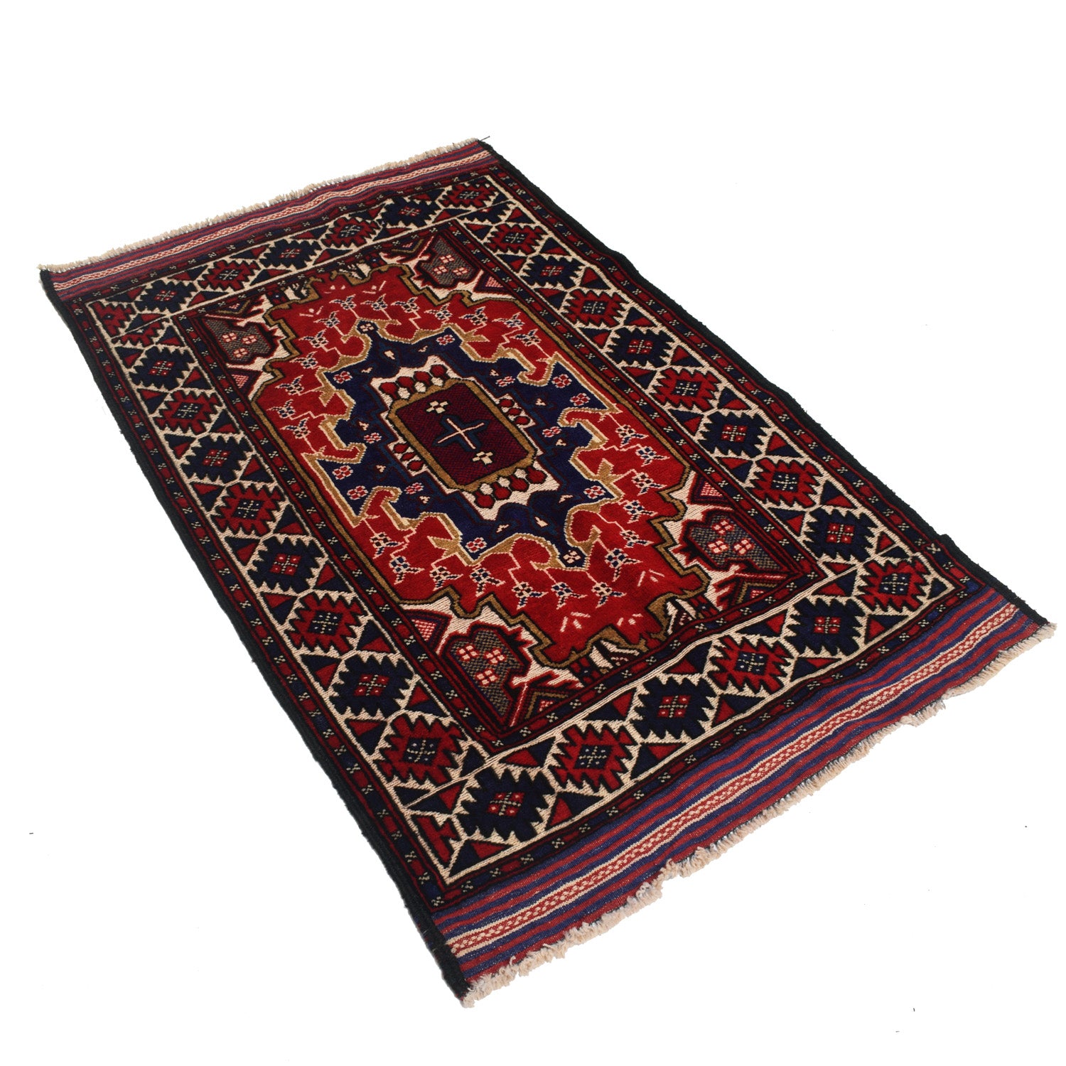 Barjasta Area Rug Handmade Beige Floral 2x4 ft