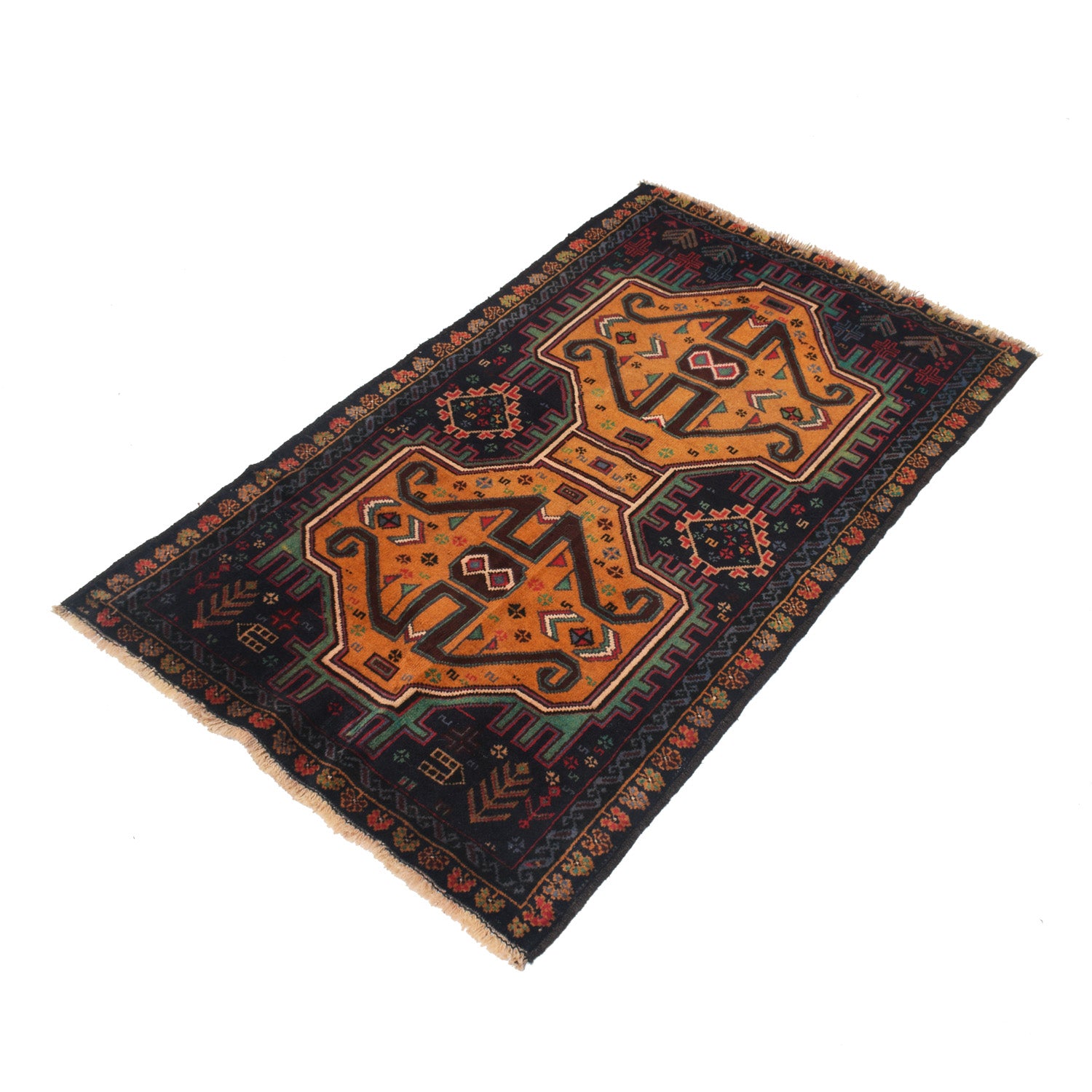 Baluchi Rug Handmade Multi Geometric 3x5 ft