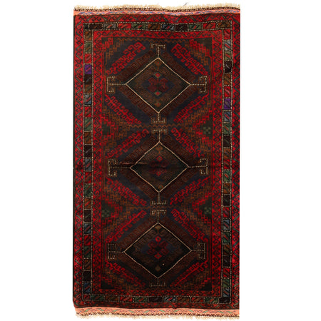 Baluchi Rug Handmade Multi Geometric 3x5 ft