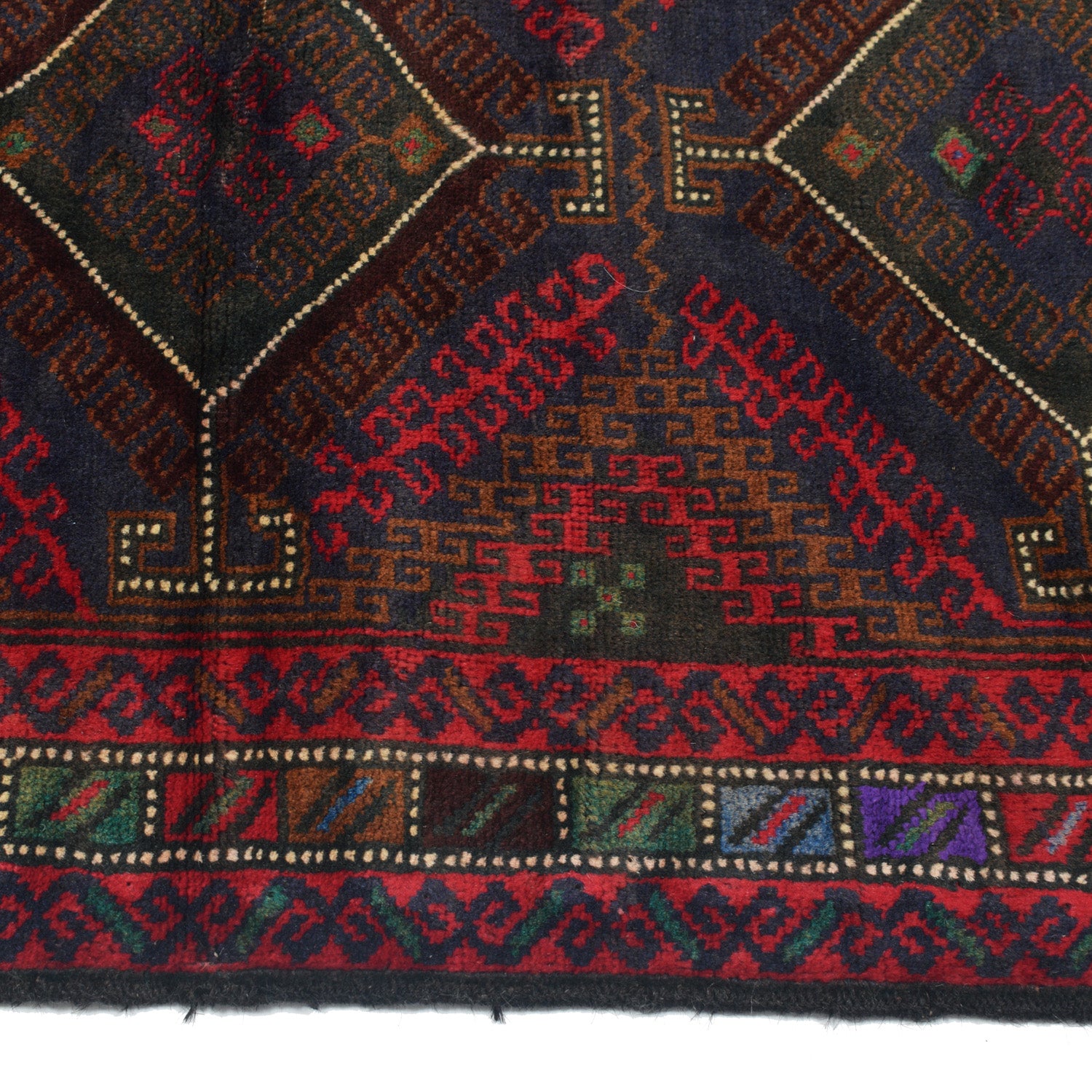 Baluchi Rug Handmade Multi Geometric 3x5 ft
