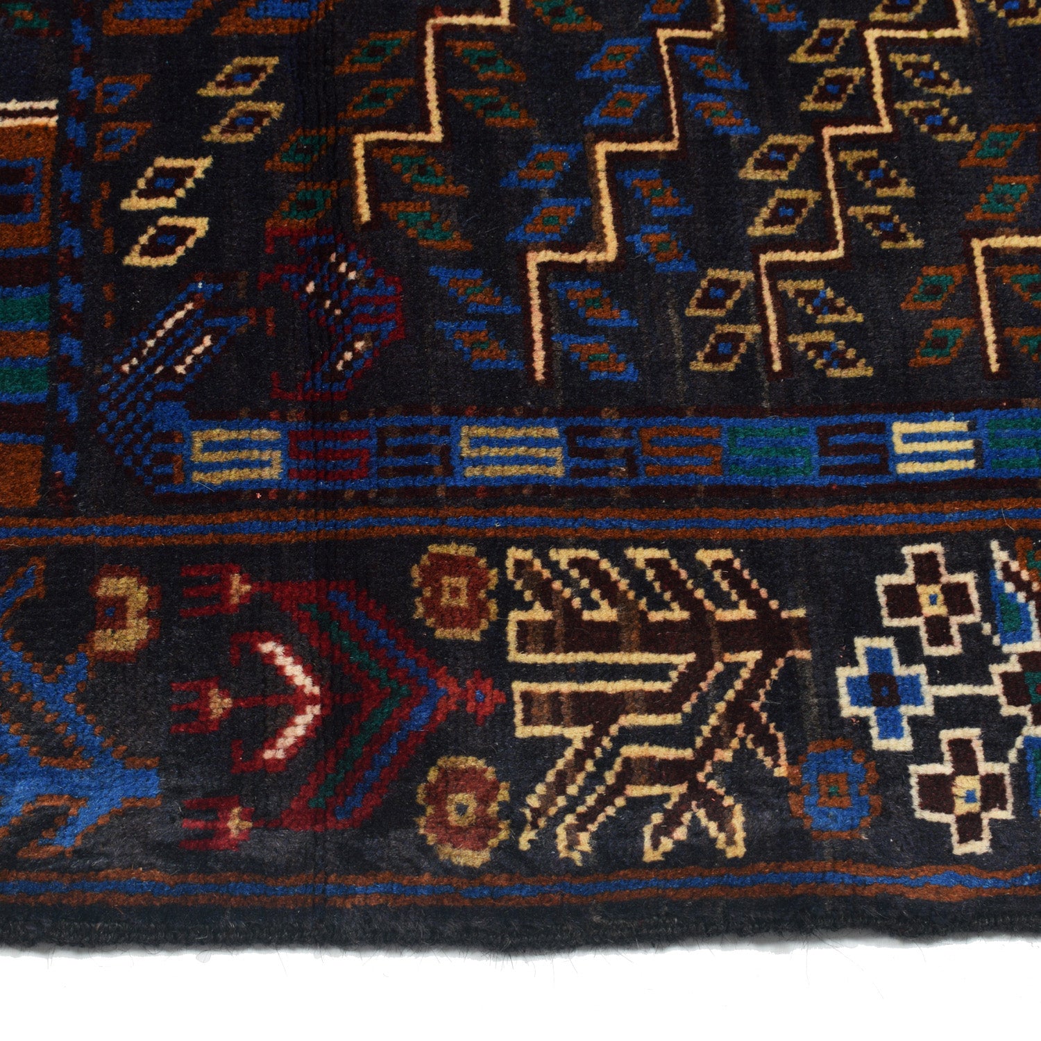 Baluchi Rug Handmade Multi Geometric 3x5 ft