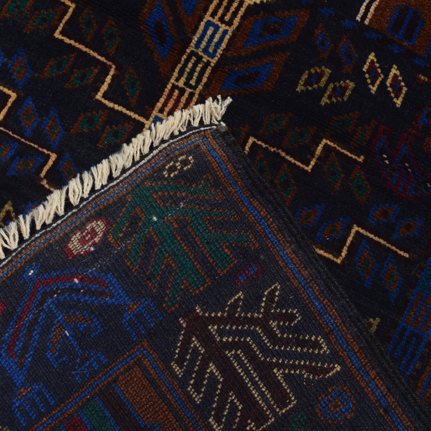 Baluchi Rug Handmade Multi Geometric 3x5 ft