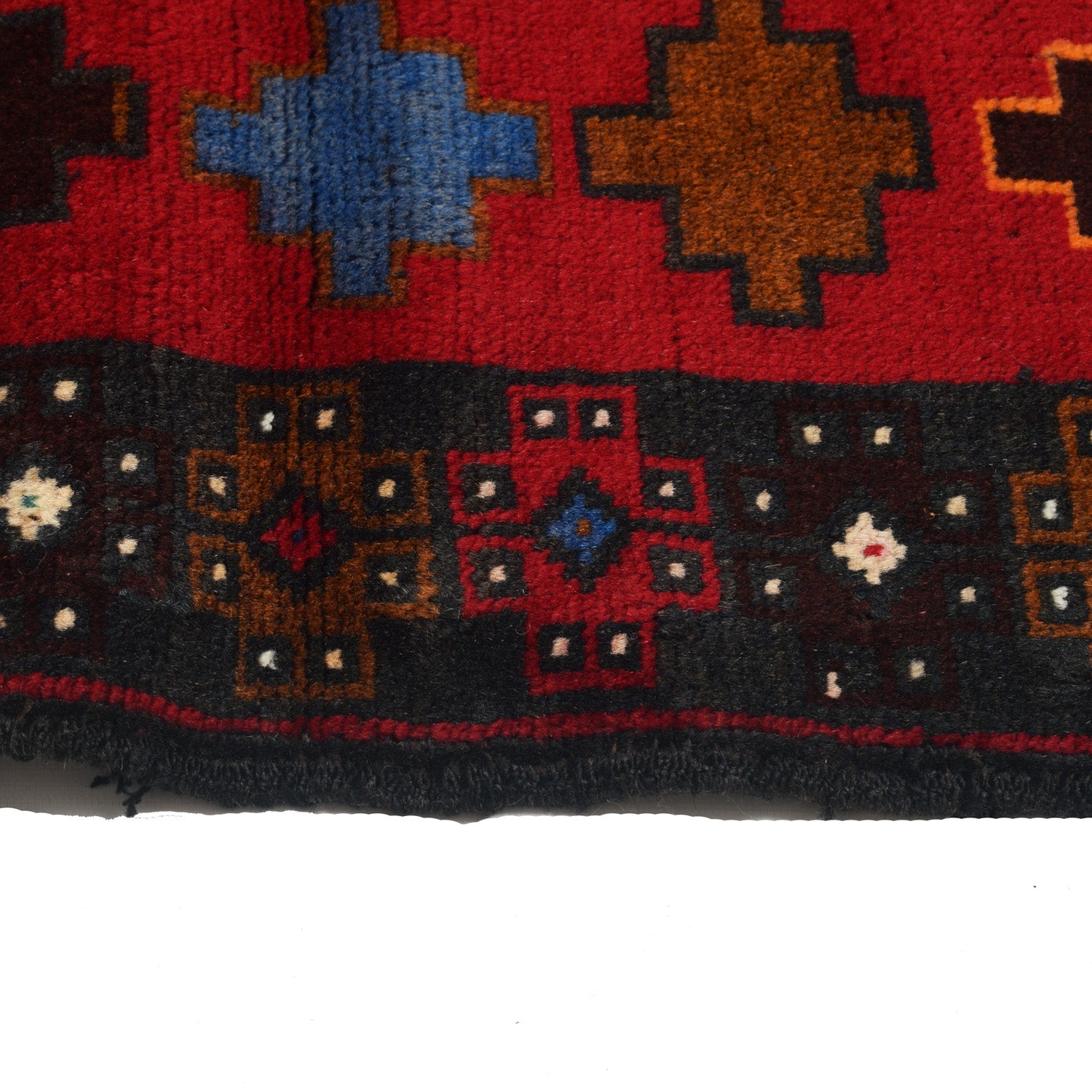 Baluchi Rug Handmade Red Geometric 2x4 ft
