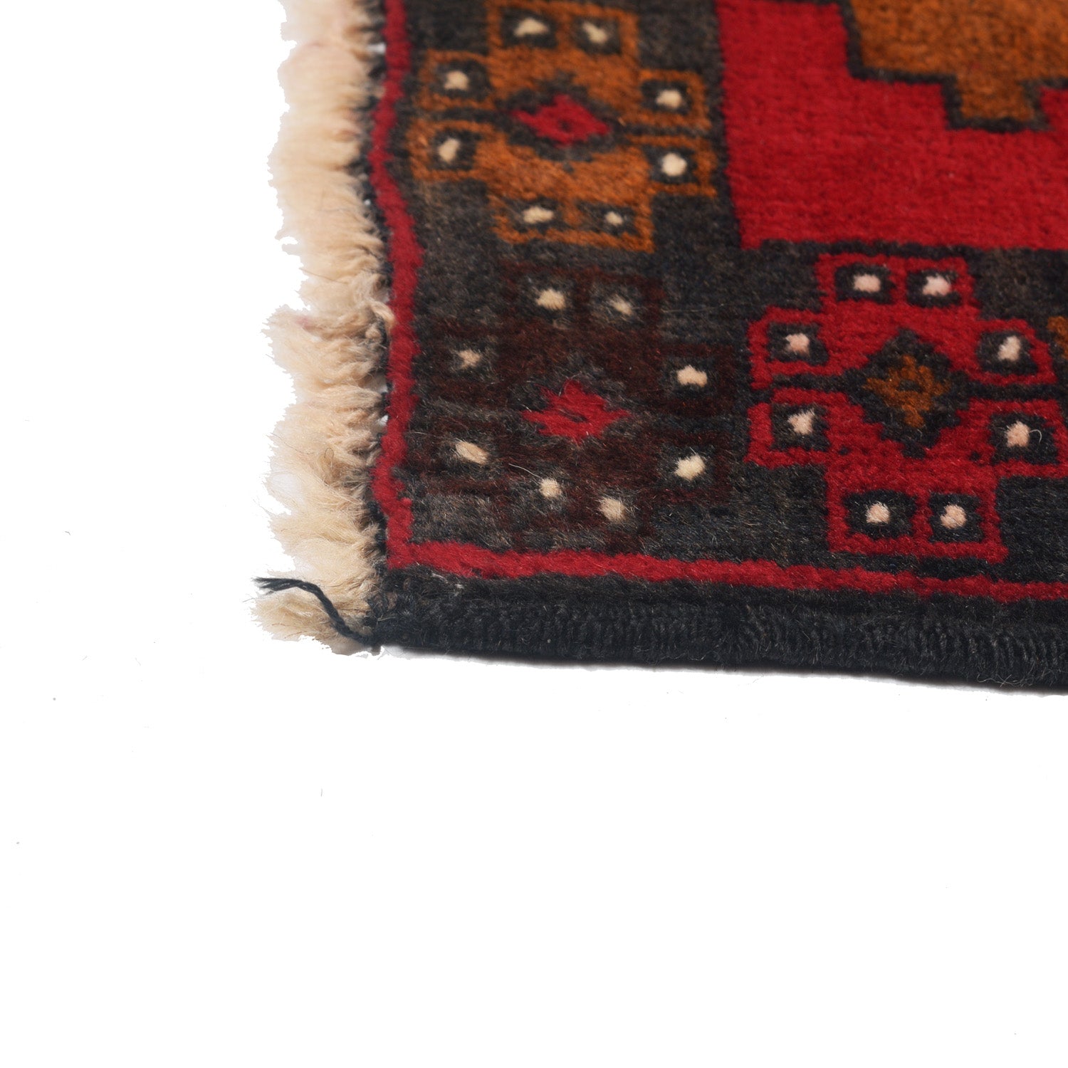 Baluchi Rug Handmade Red Geometric 2x4 ft