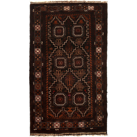 Baluchi Rug Handmade Multi Geometric 4x6 ft