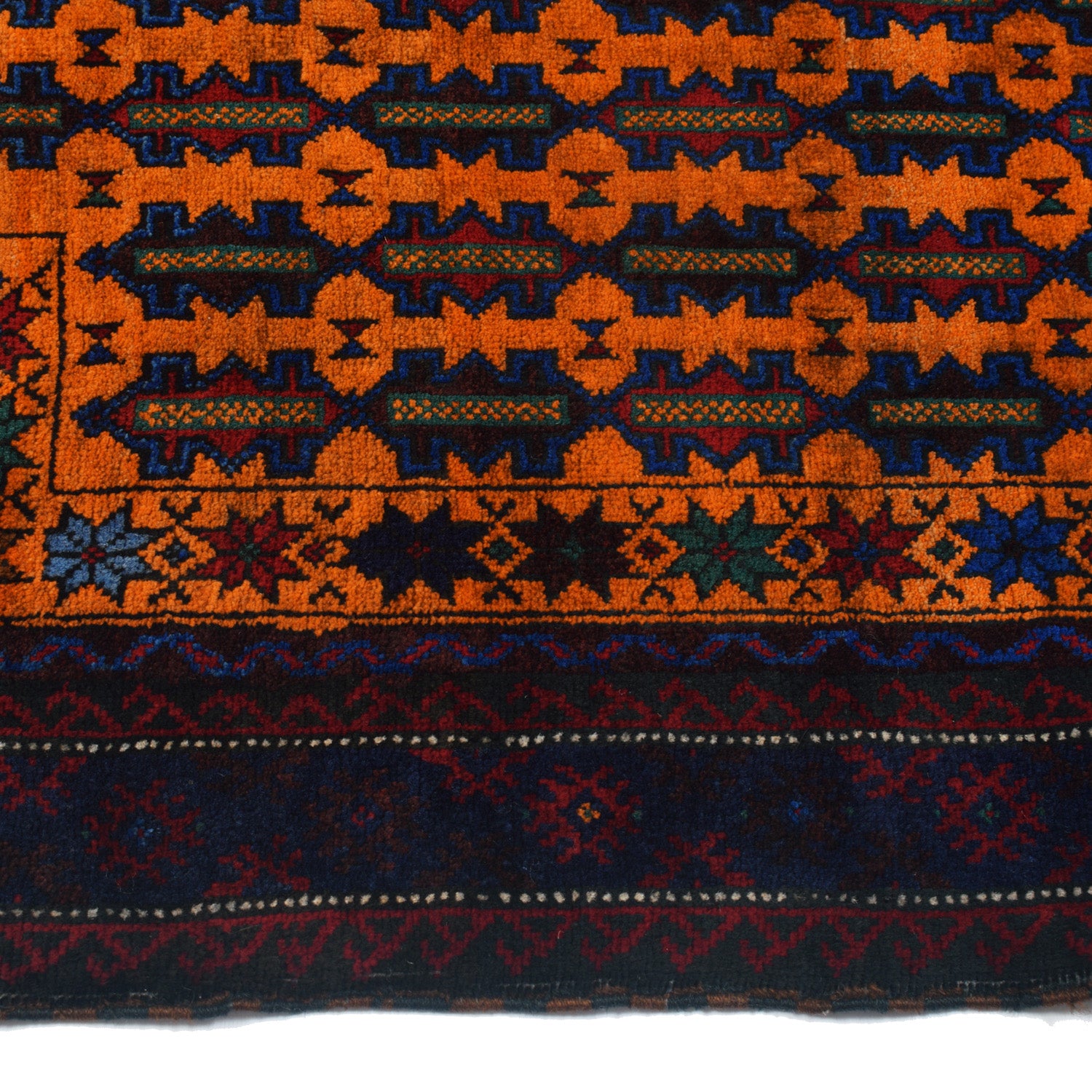 Baluchi Rug Handmade Orange Prayer Design 2x4 ft