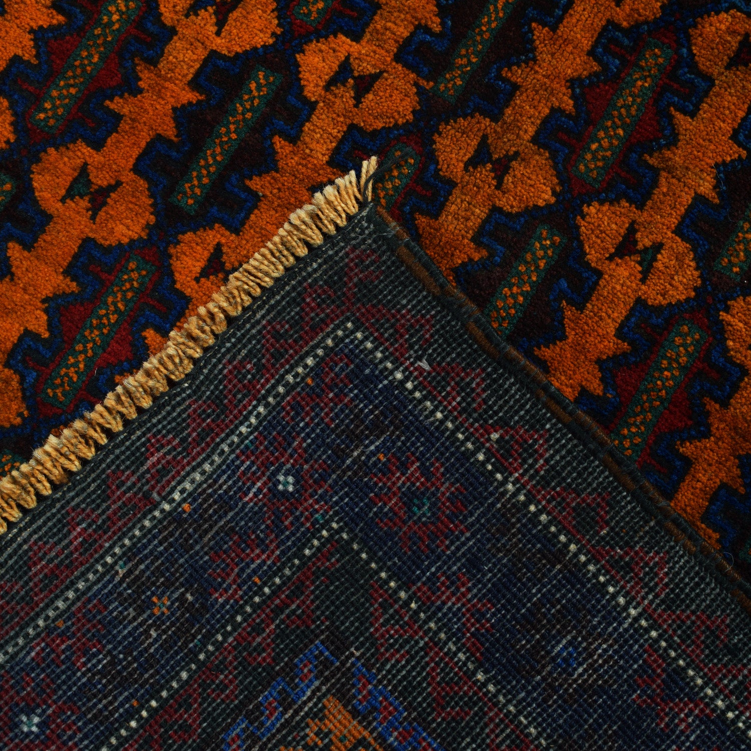Baluchi Rug Handmade Orange Prayer Design 2x4 ft