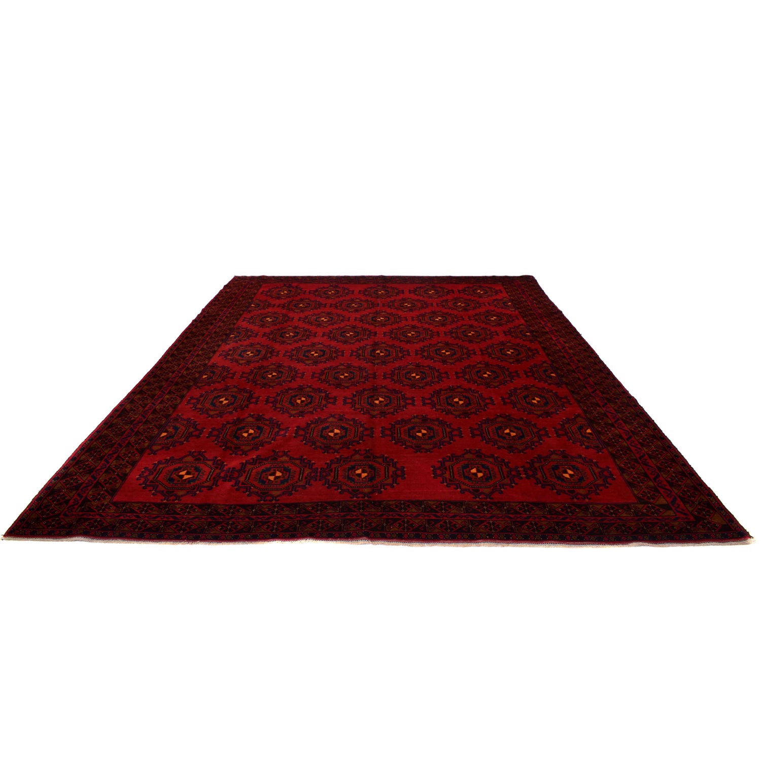 Baluchi Rug Handmade Deep Red Floral 10x13 ft