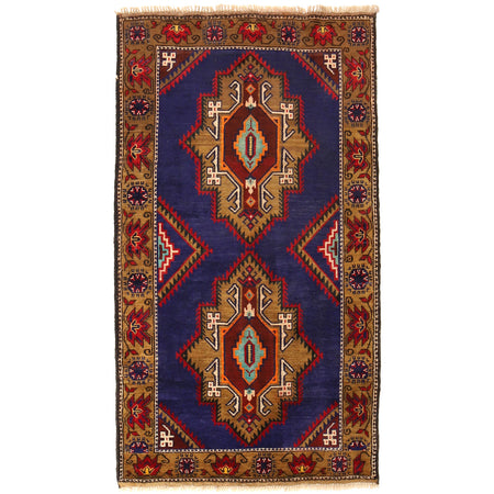 Baluchi Rug Handmade Multi Geometric 3x5 ft