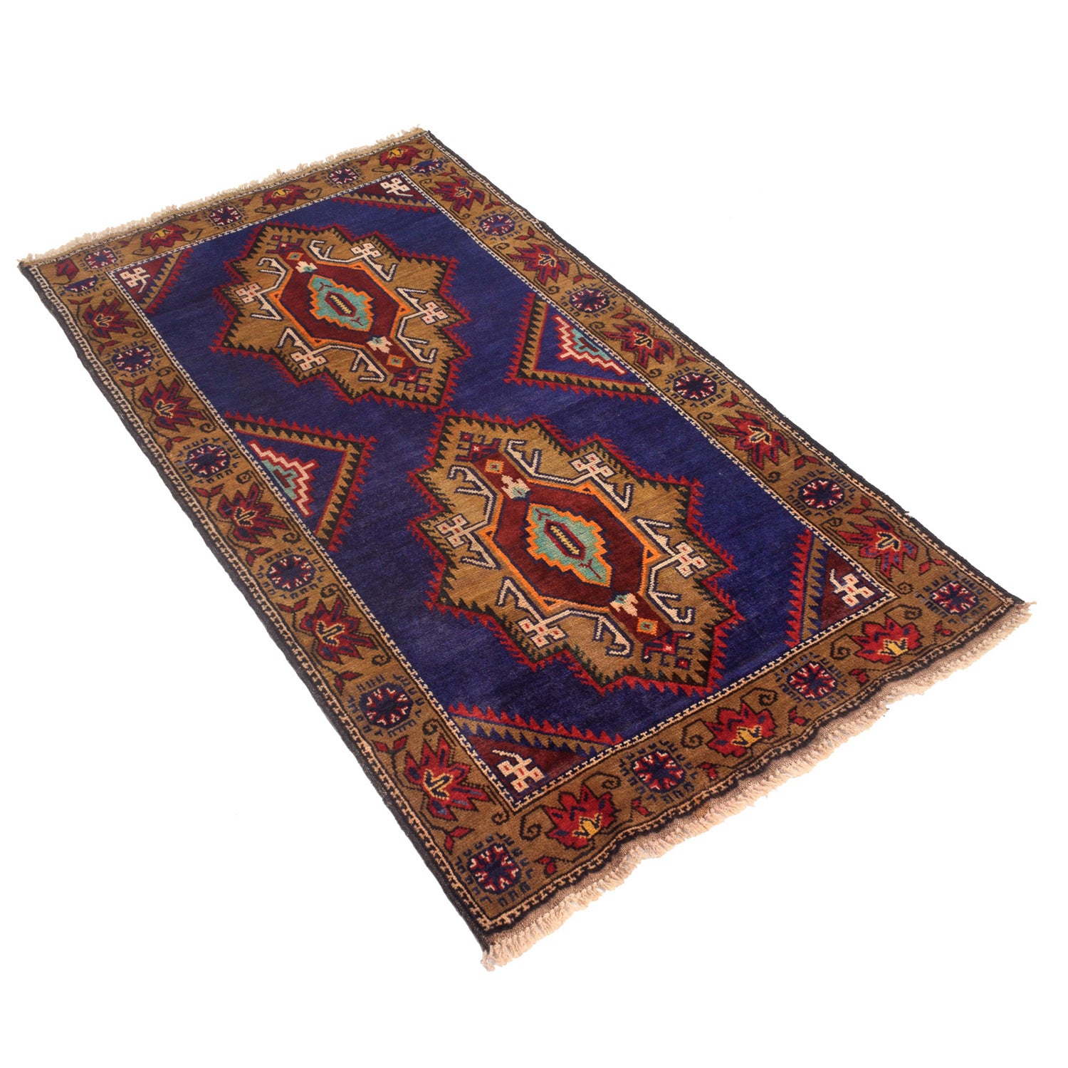 Baluchi Rug Handmade Multi Geometric 3x5 ft