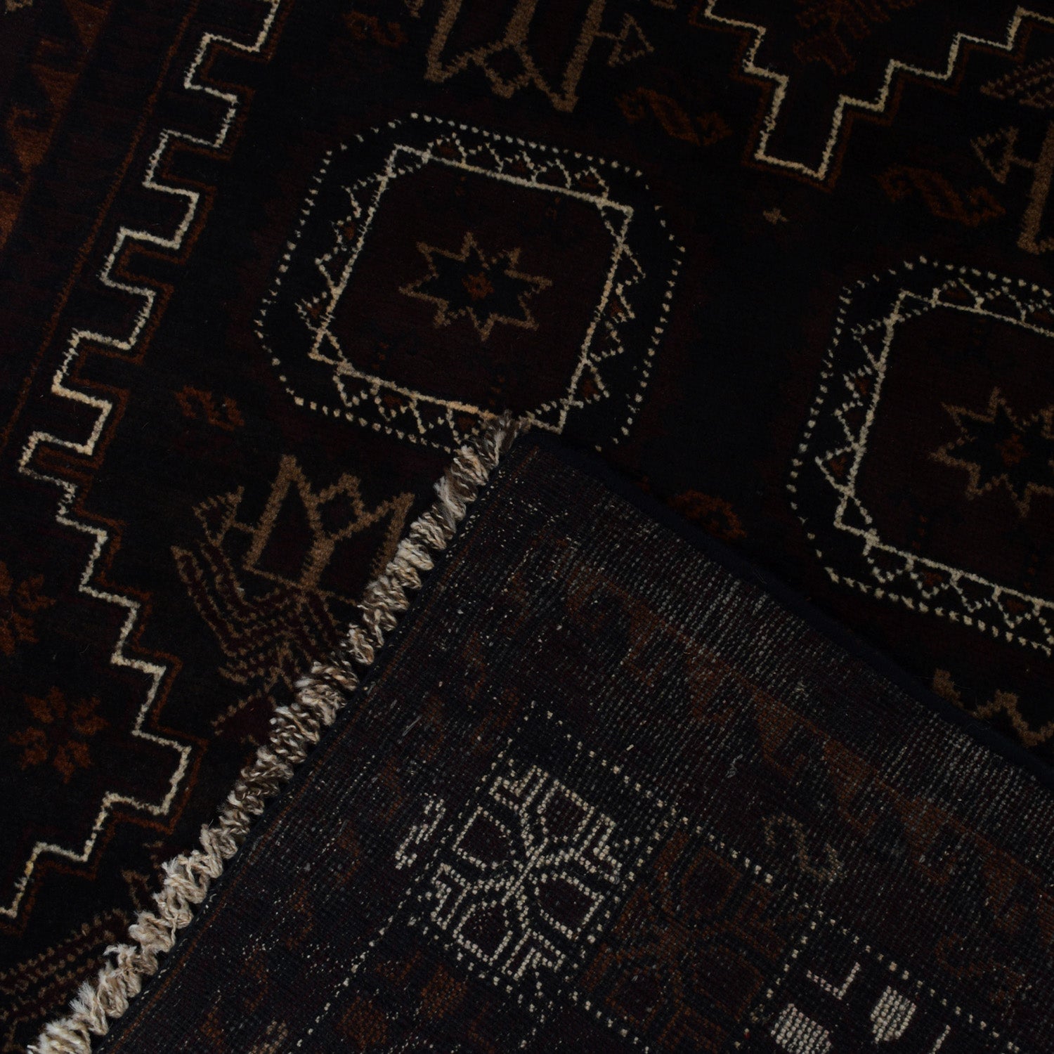 Baluchi Rug Handmade Multi Geometric 4x6 ft