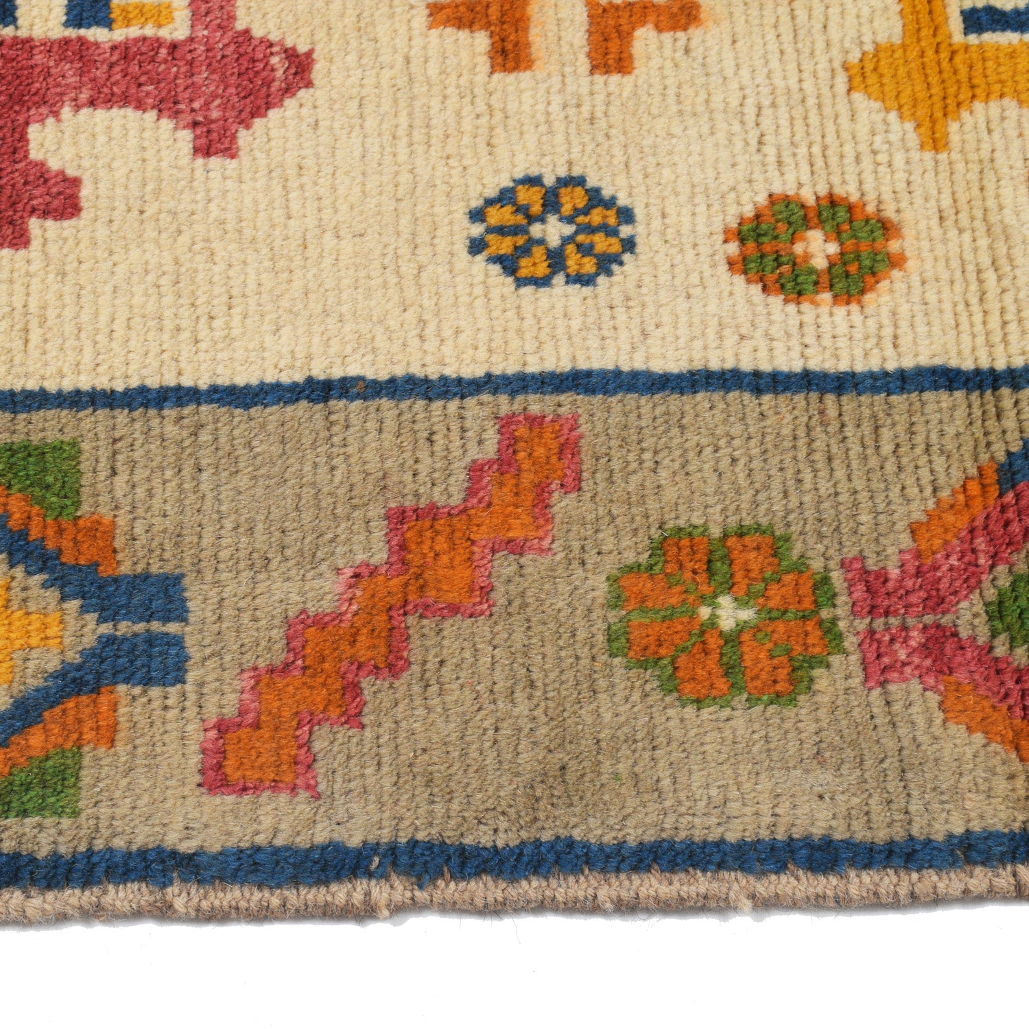 Kohistani Area Rug Handmade Beige FLoral 5x6 ft