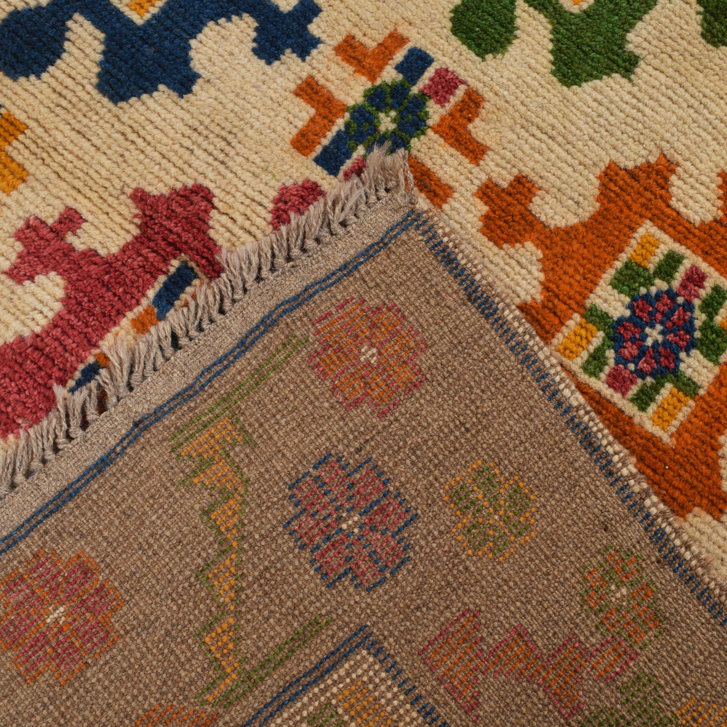 Kohistani Area Rug Handmade Beige FLoral 5x6 ft