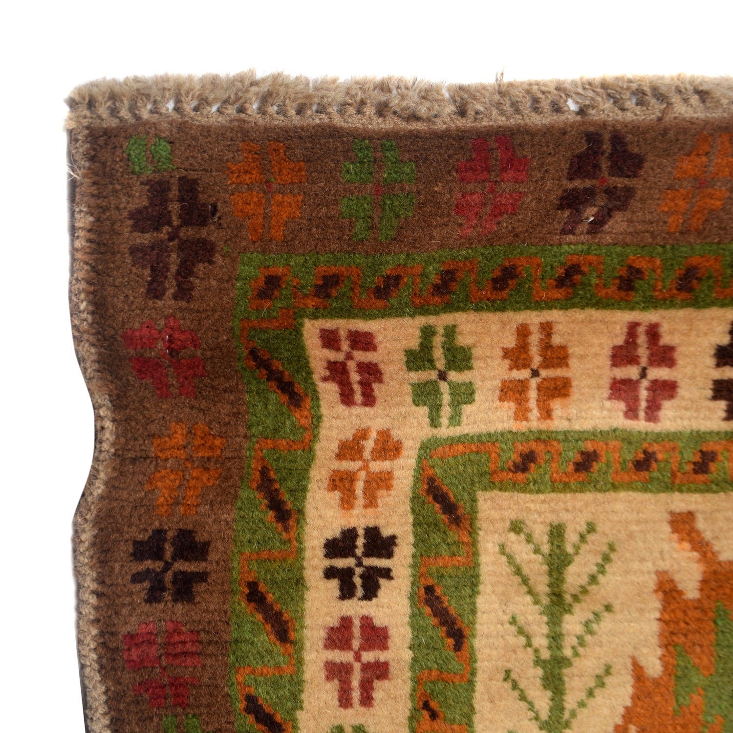 Kohistani Area Rug Handmade Beige Floral 5x8 ft