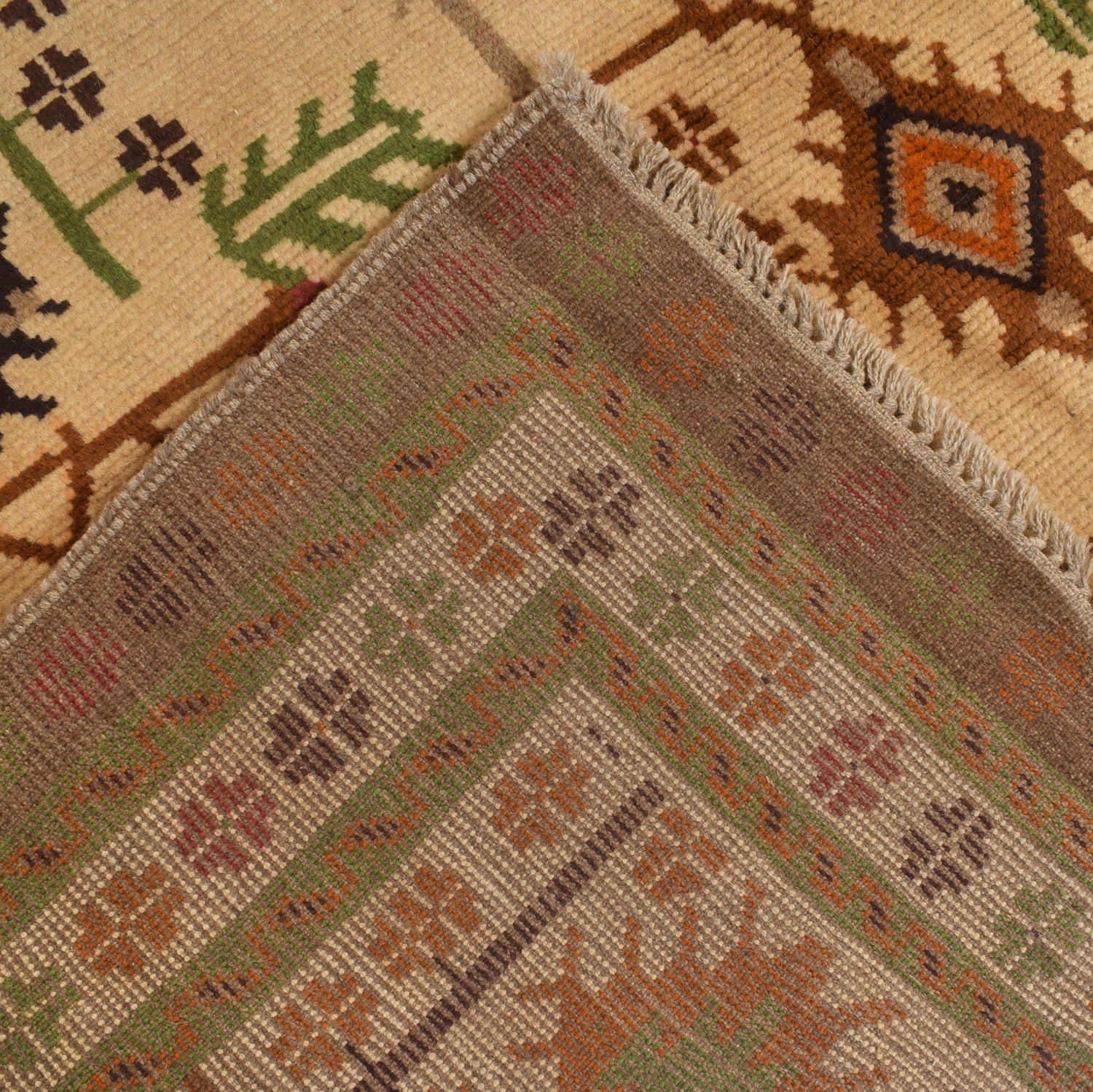 Kohistani Area Rug Handmade Beige Floral 5x8 ft