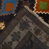 Kohistani Area Rug Handmade Black Floral 5x8 ft